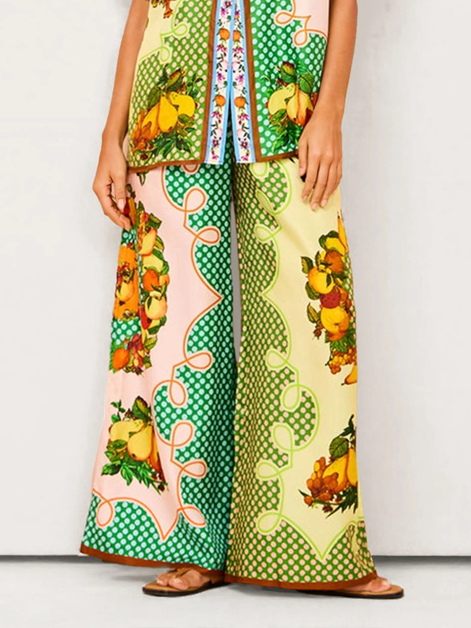 Multicolor Retro Graffiti Lemon Pants - XPRESSC