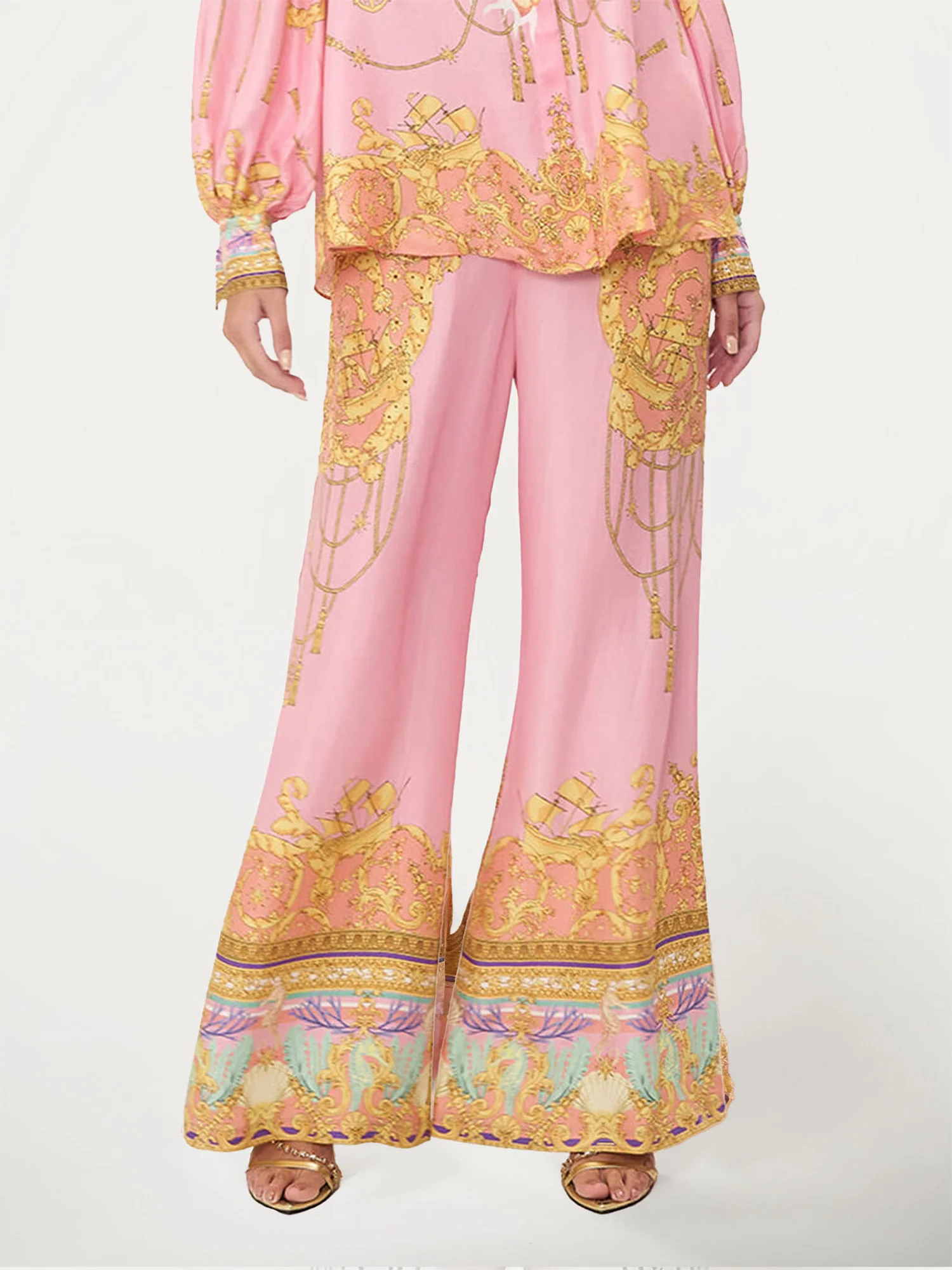 Fish Print Puff-Sleeve-Inspired Pants - XPRESSC