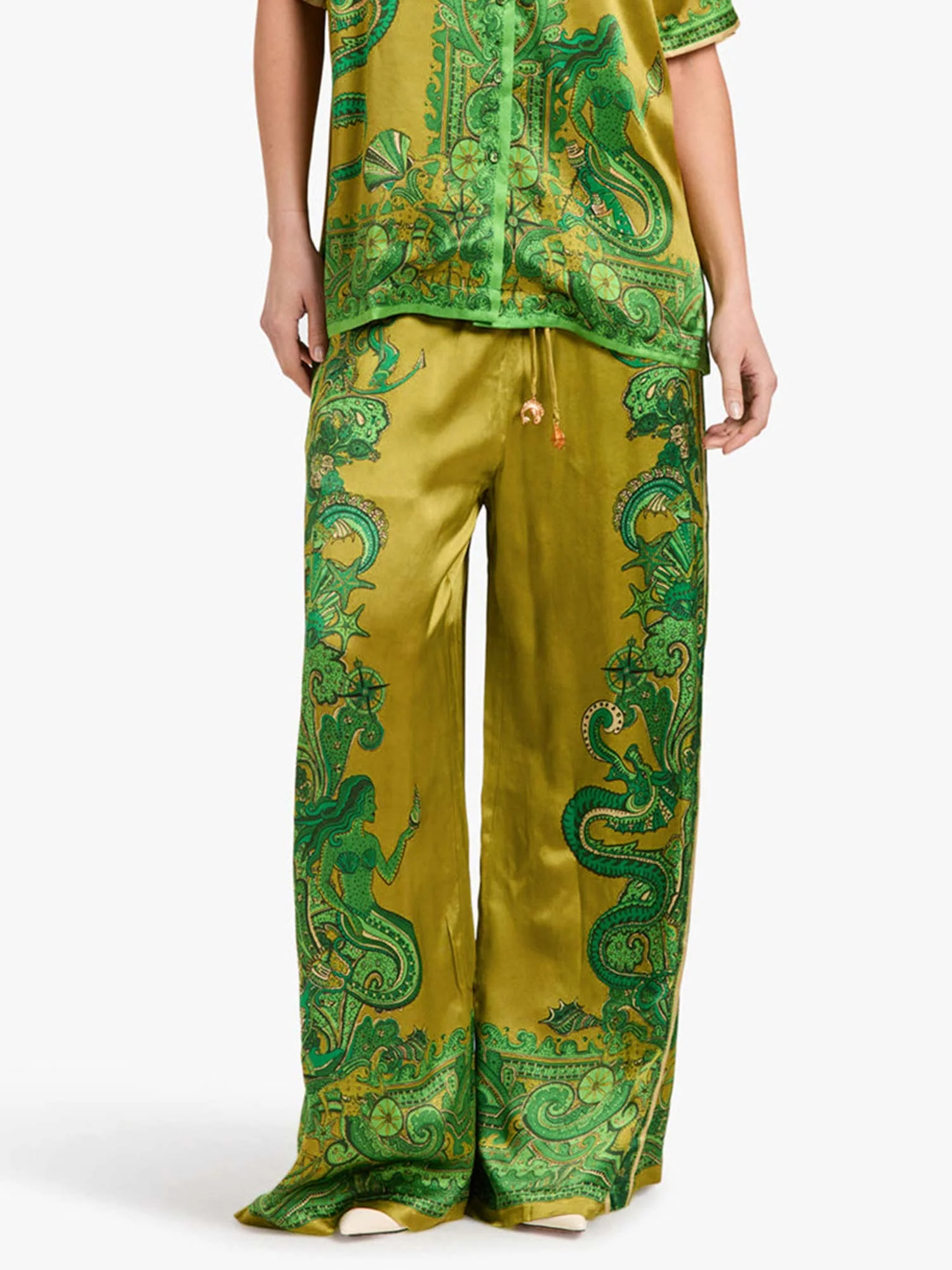 Floral Print Satin Loose-Fit Pants - XPRESSC