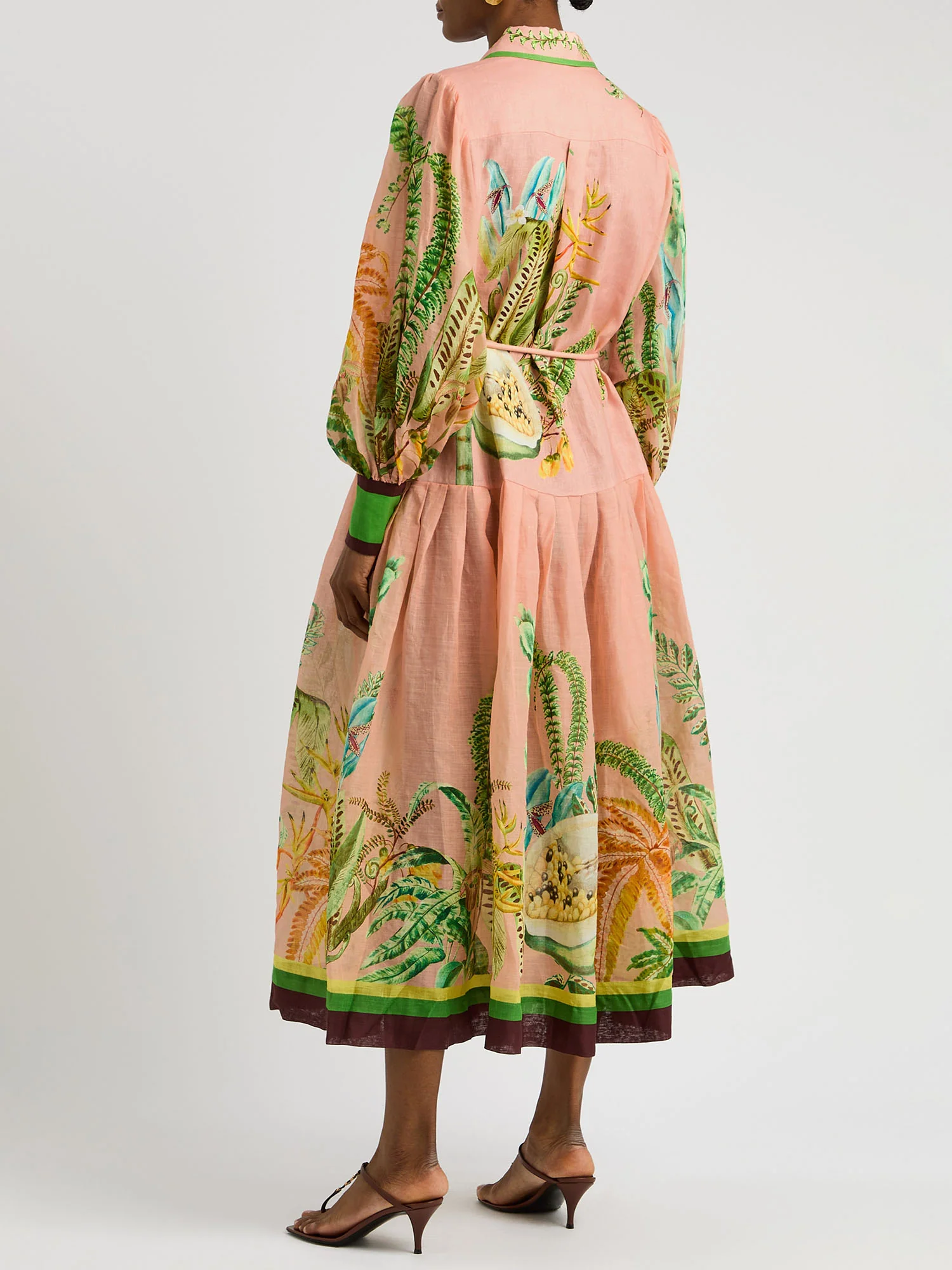 Papaya Bloom Belted Maxi Dress - XPRESSC