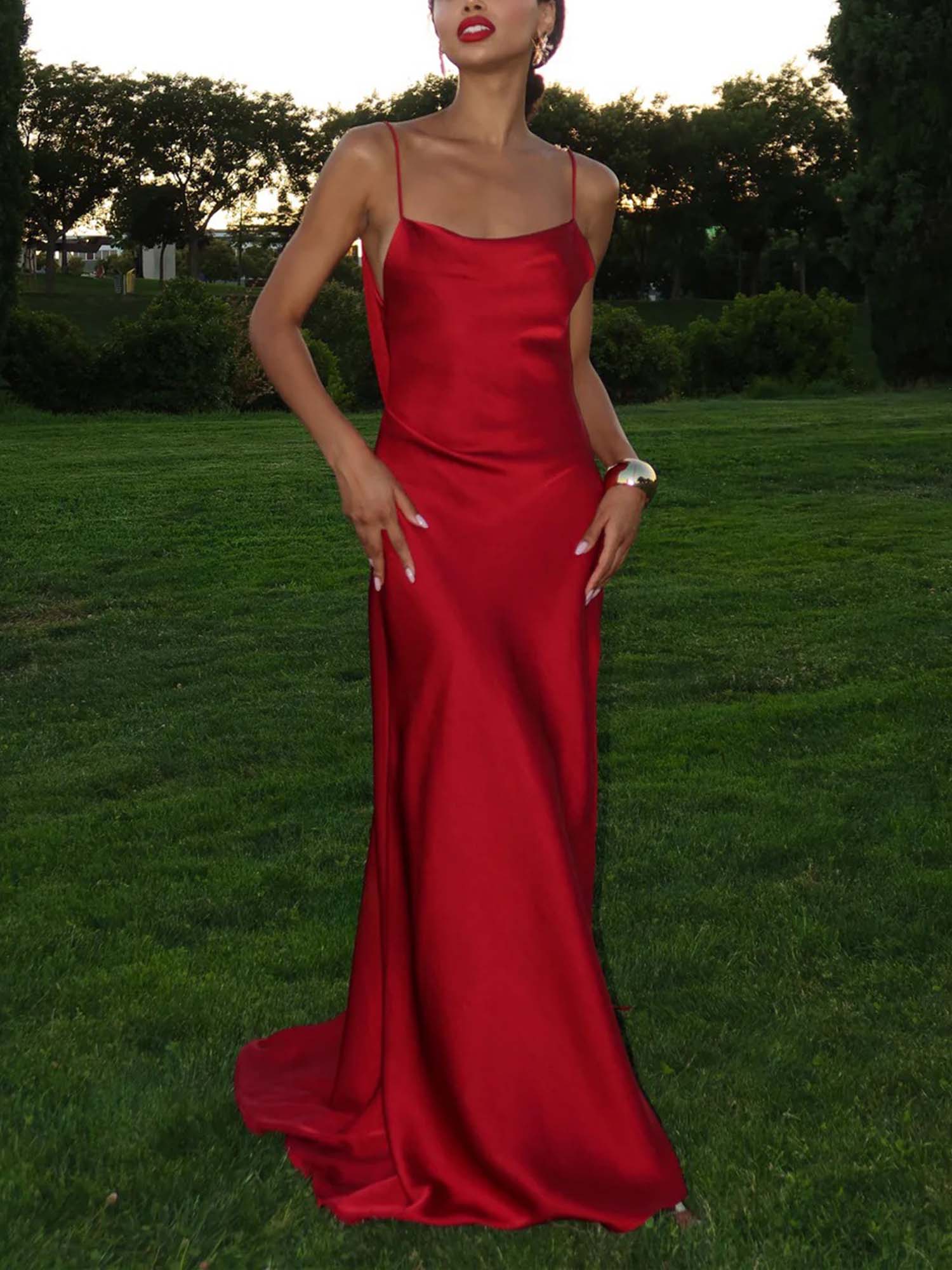 Elegant Bordeaux Maxi Dress - XPRESSC