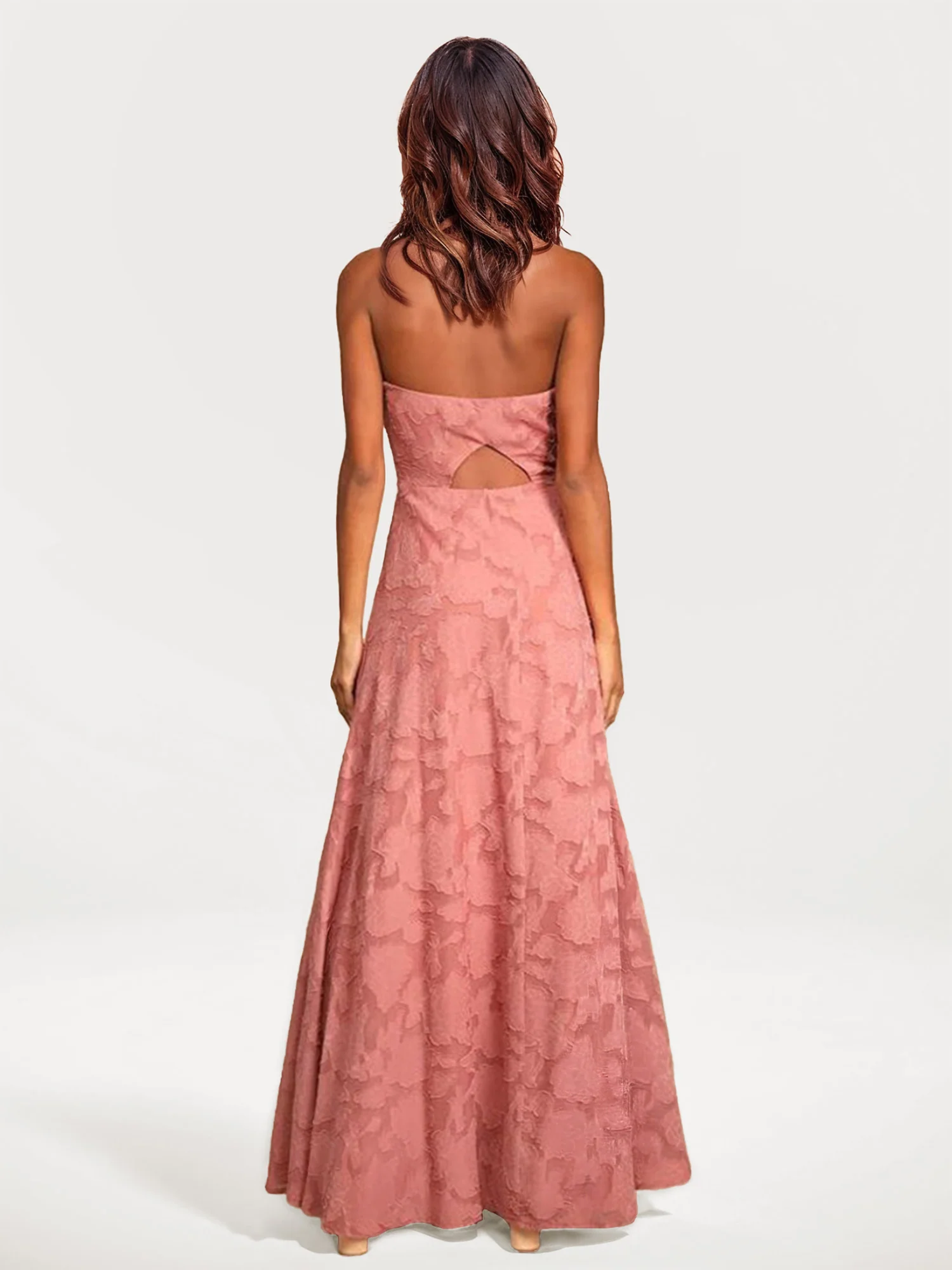 Strapless Floral Lace Maxi Dress - XPRESSC