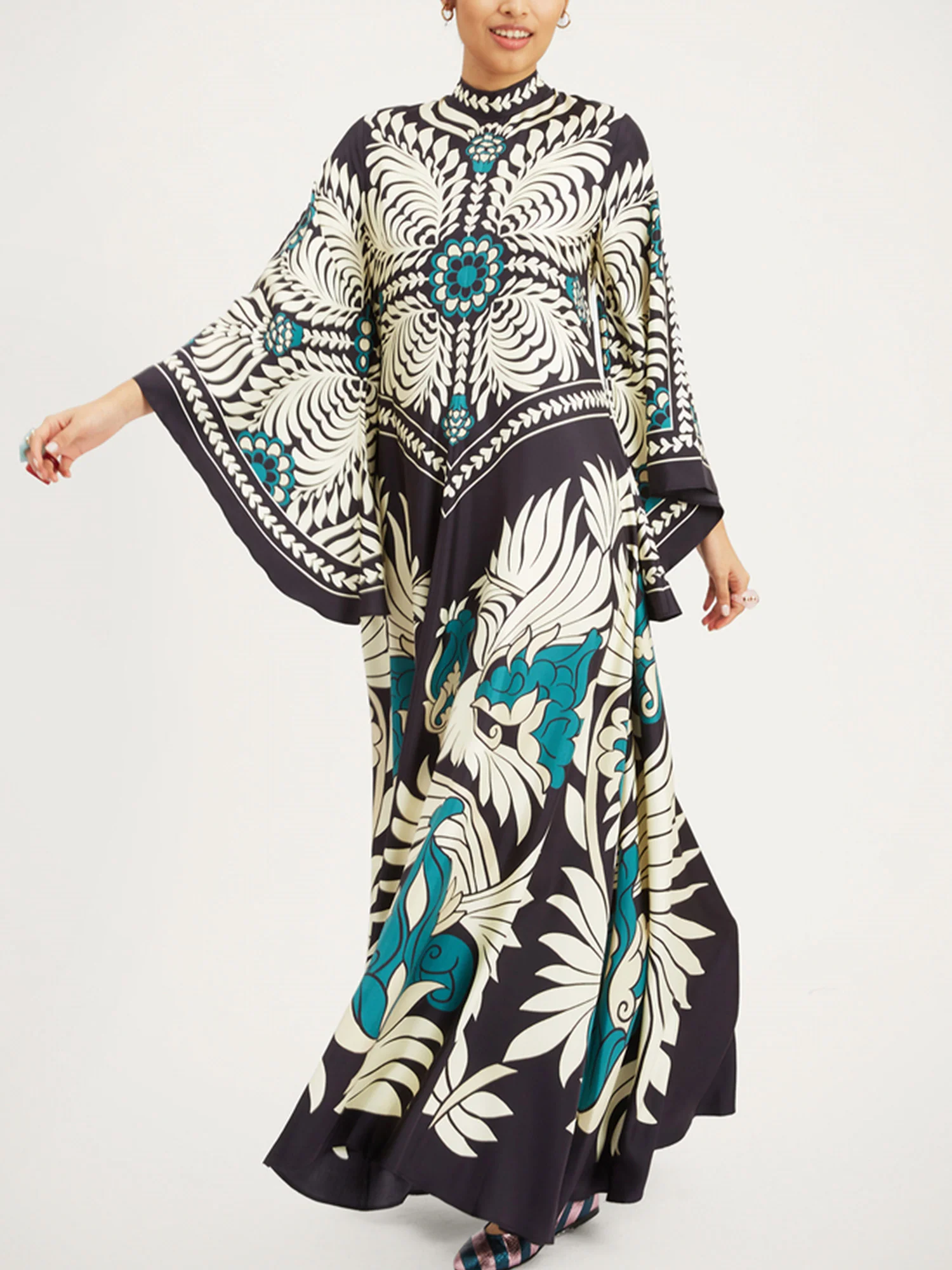 Tropical Print Long Dress - XPRESSC