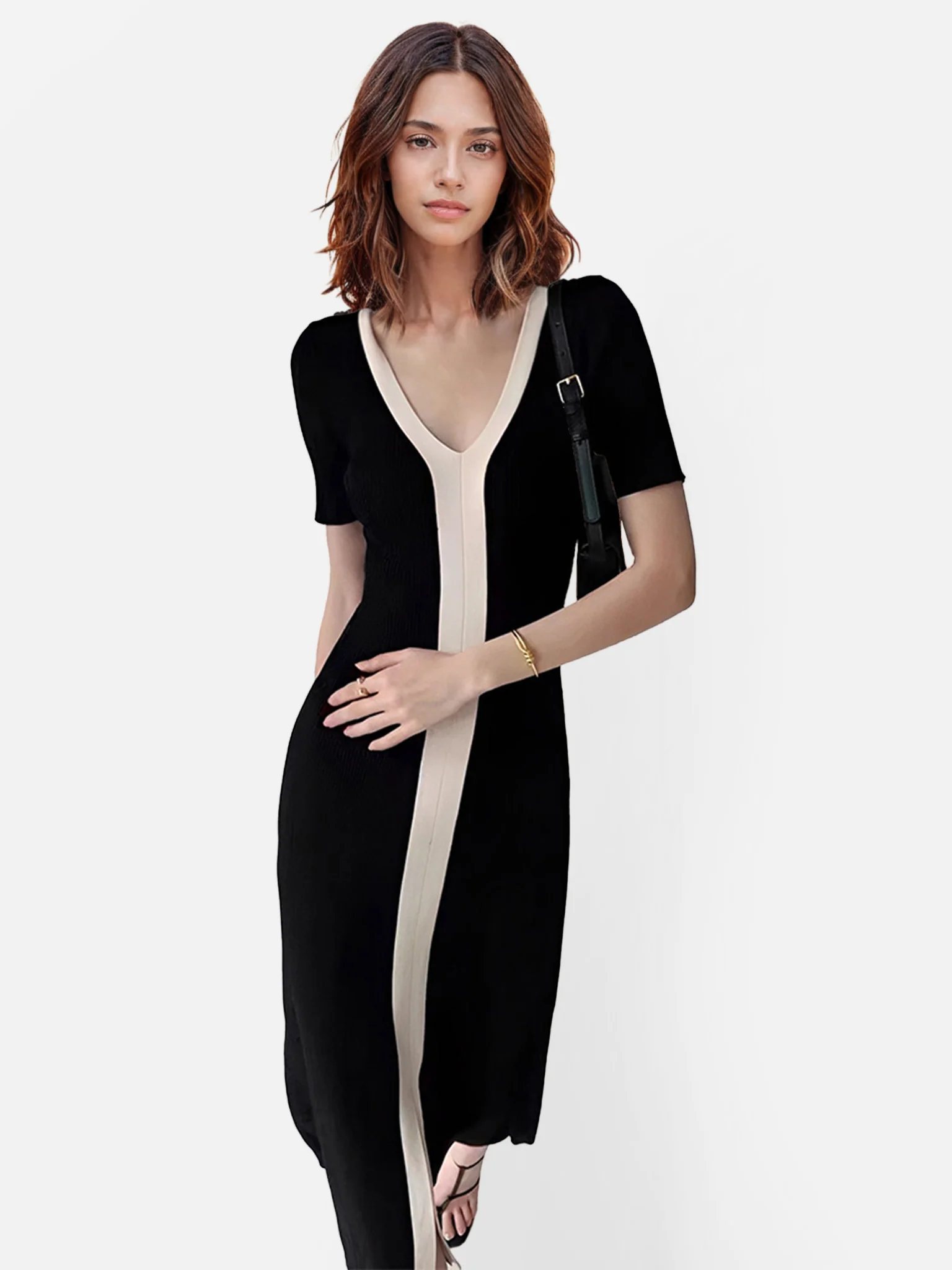 Color-Blocked Midi Dress - XPRESSC