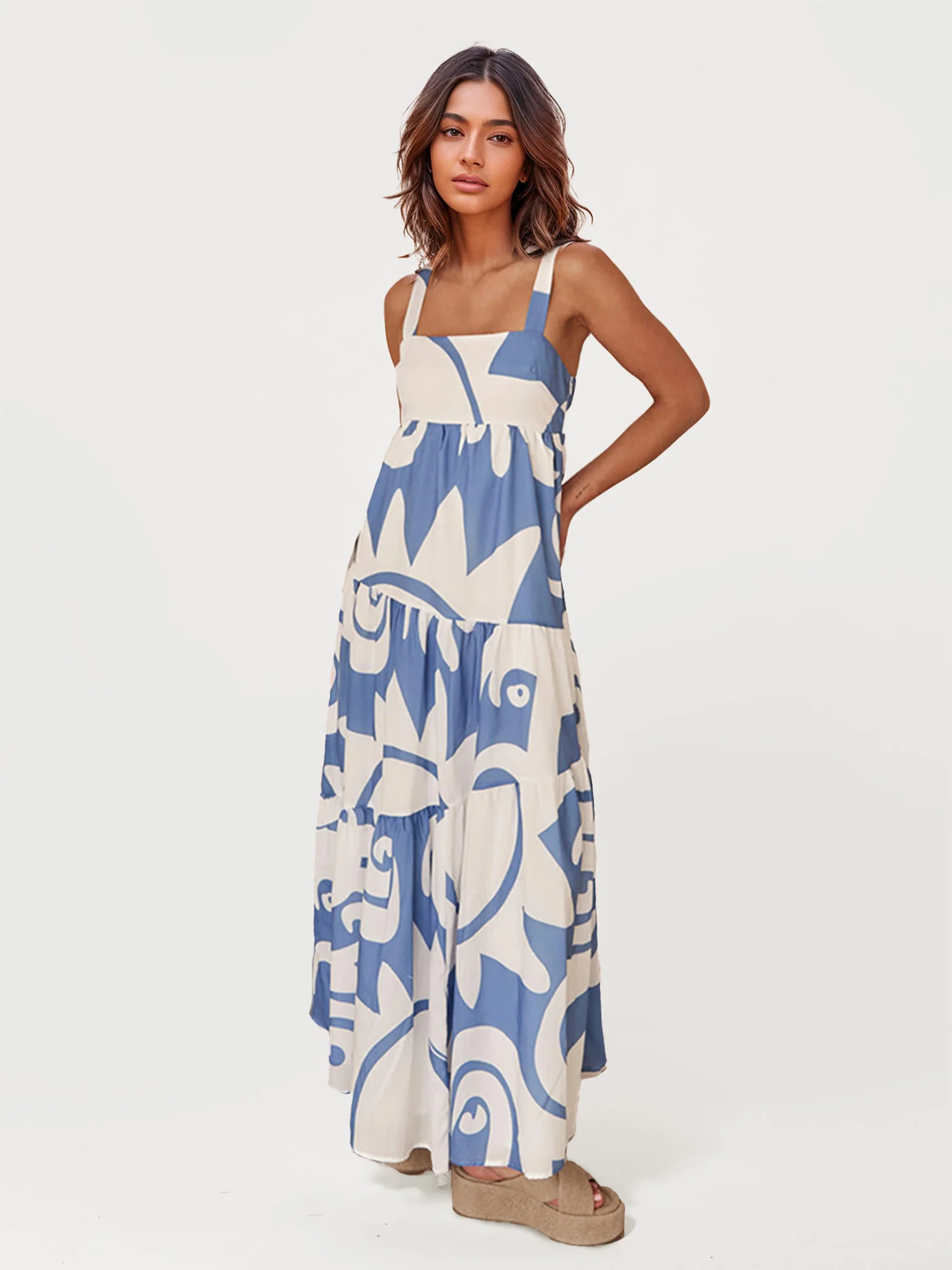 Bohemian Floral Tie-Dye Maxi Dress - XPRESSC