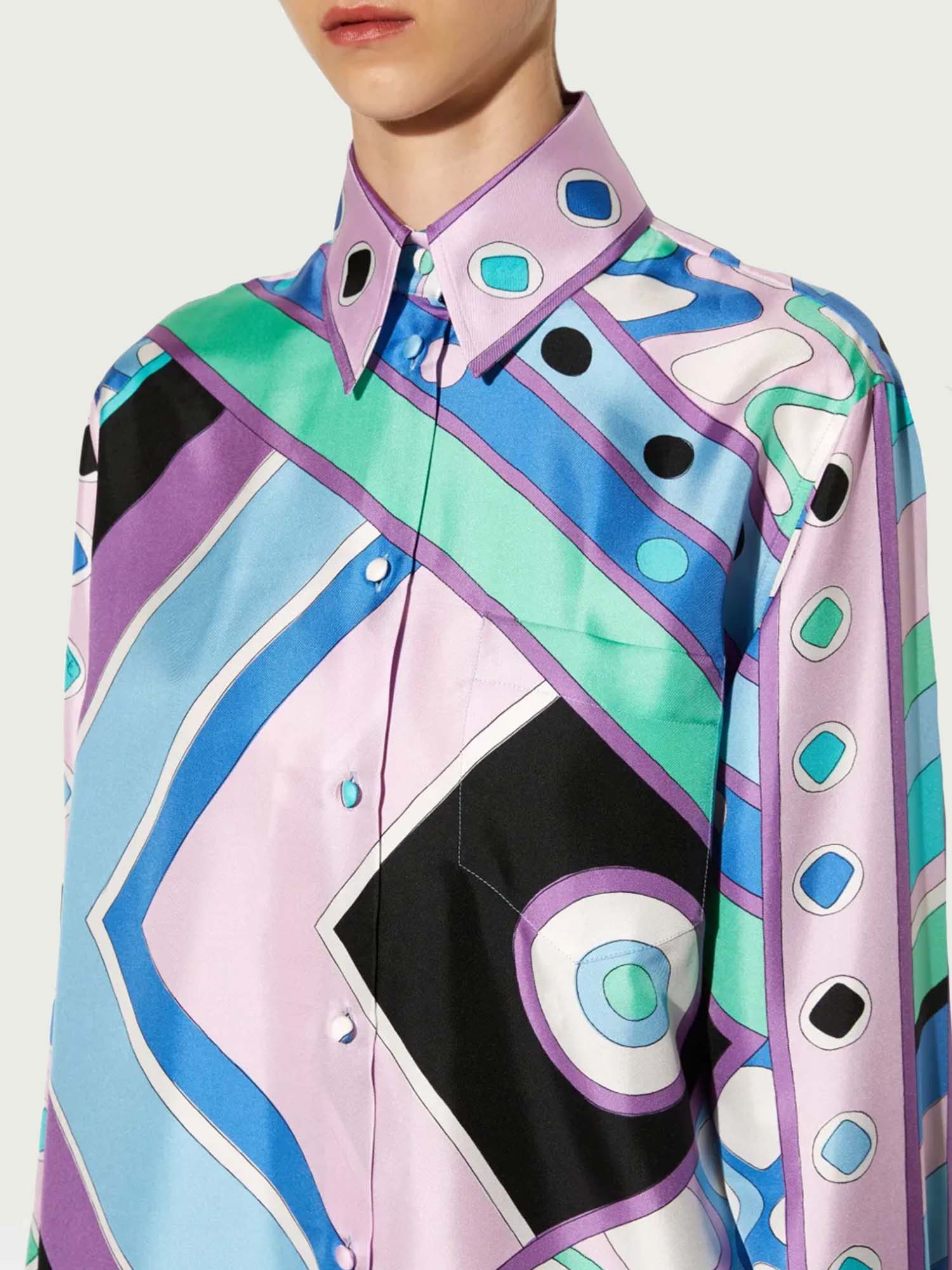 Geometric Print Shirt and Skirt Set - XPRESSC