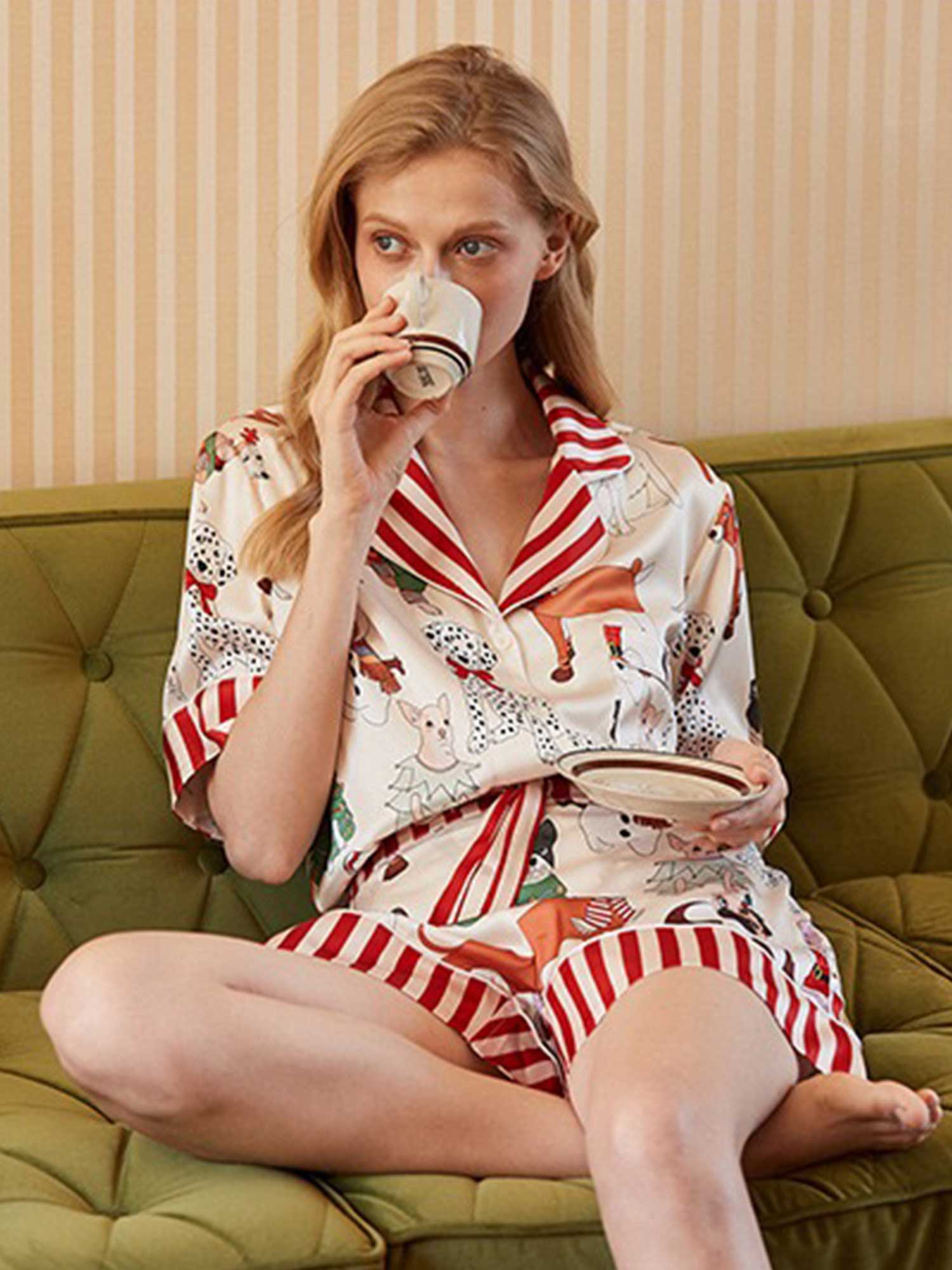 Cartoon Dog Print Short Pajama Set - XPRESSC