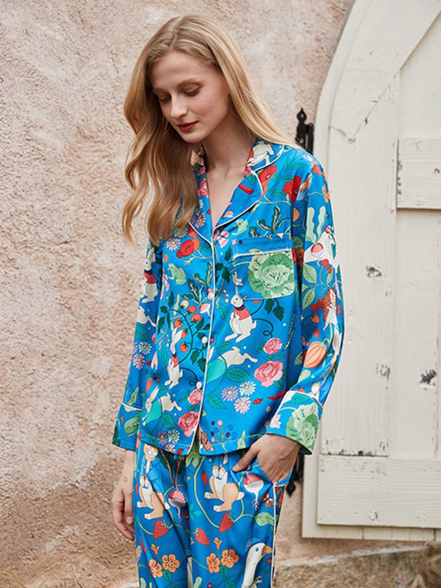 Bunny and Garden Floral Pajama Set - XPRESSC