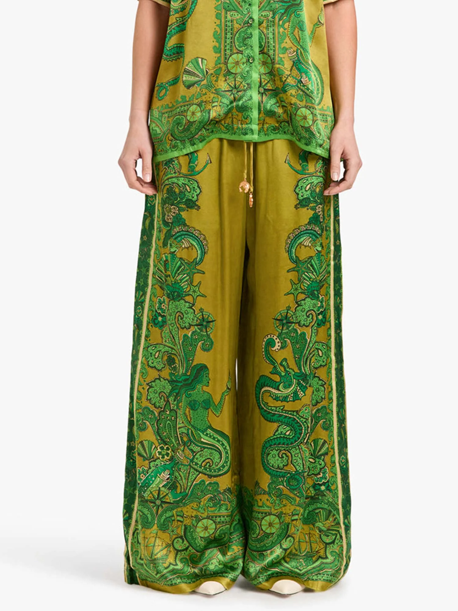 Floral Print Satin Loose-Fit Pants - XPRESSC