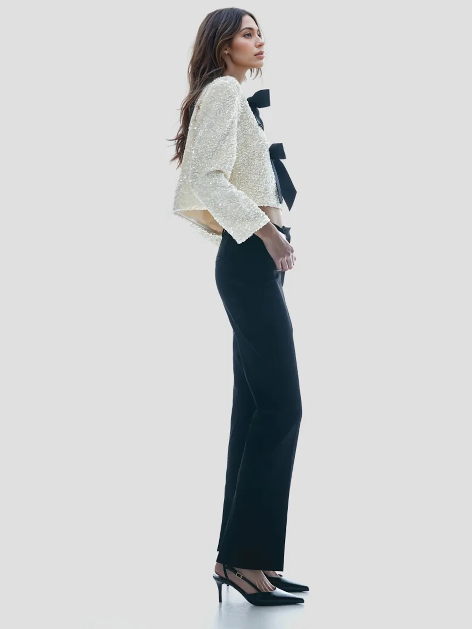 Sequin Bow Detail Top - XPRESSC