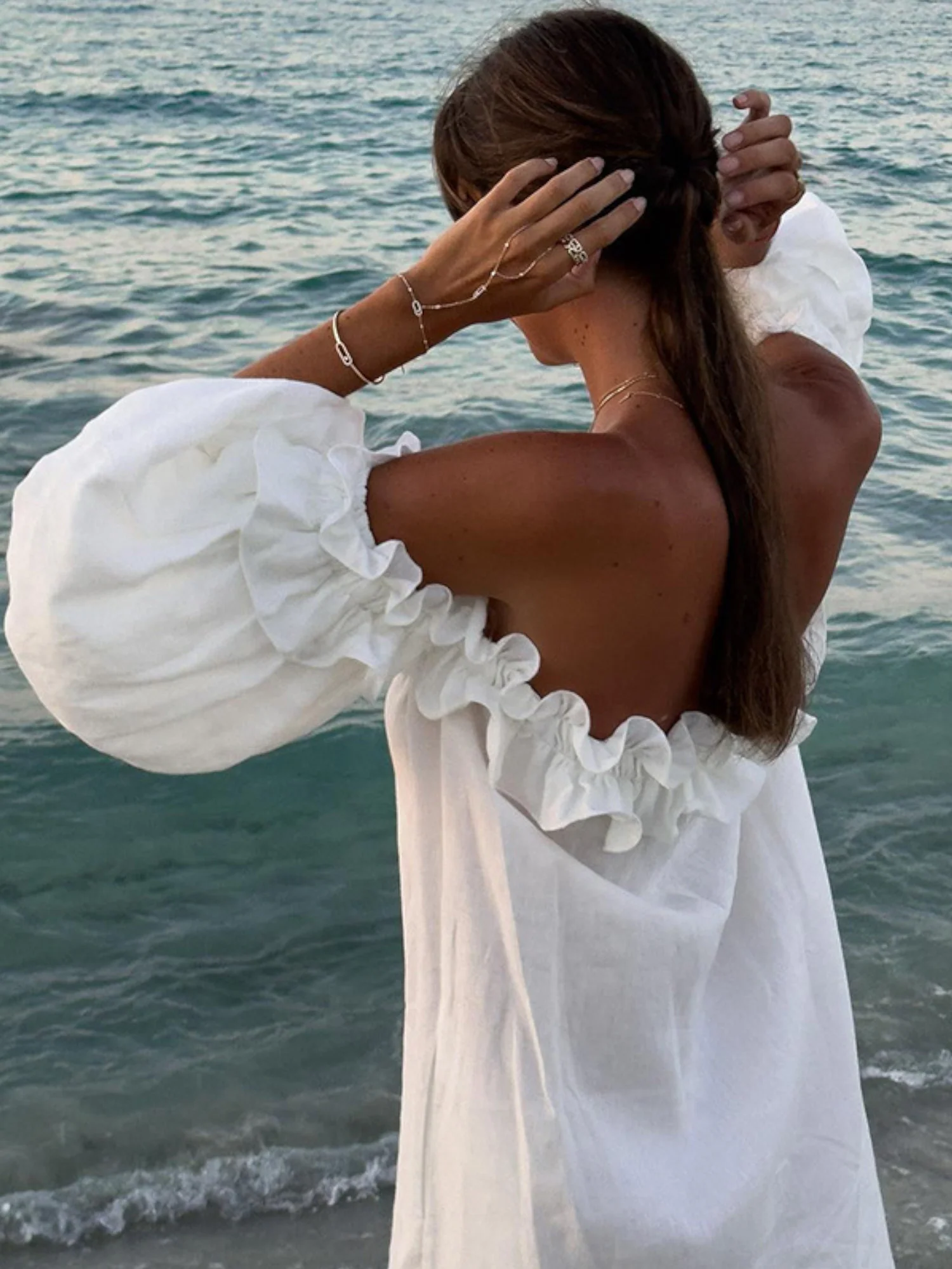 Off-Shoulder Ruffled Boho Maxi Dress - XPRESSC