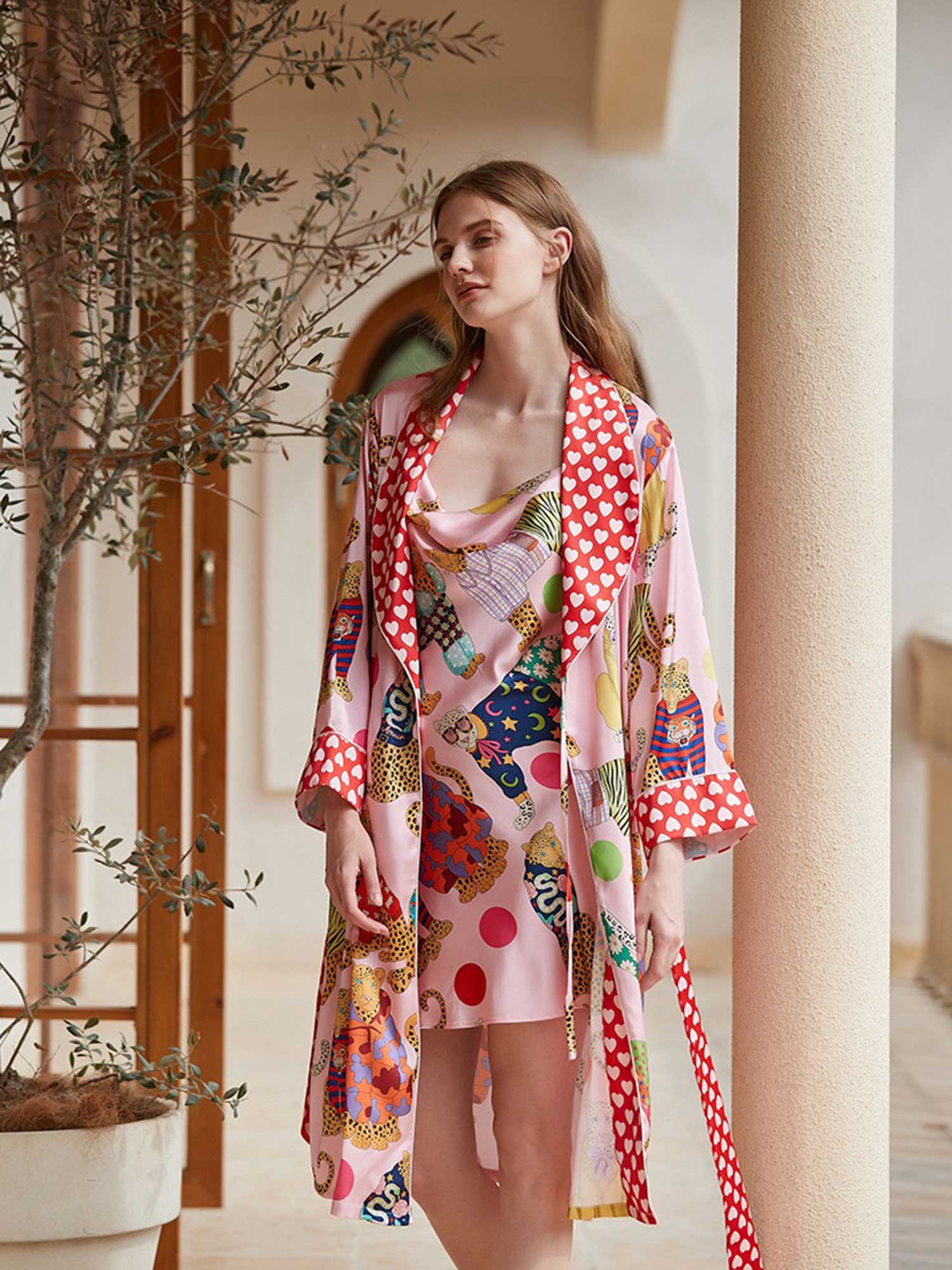 Cartoon Leopard Print Robe - XPRESSC