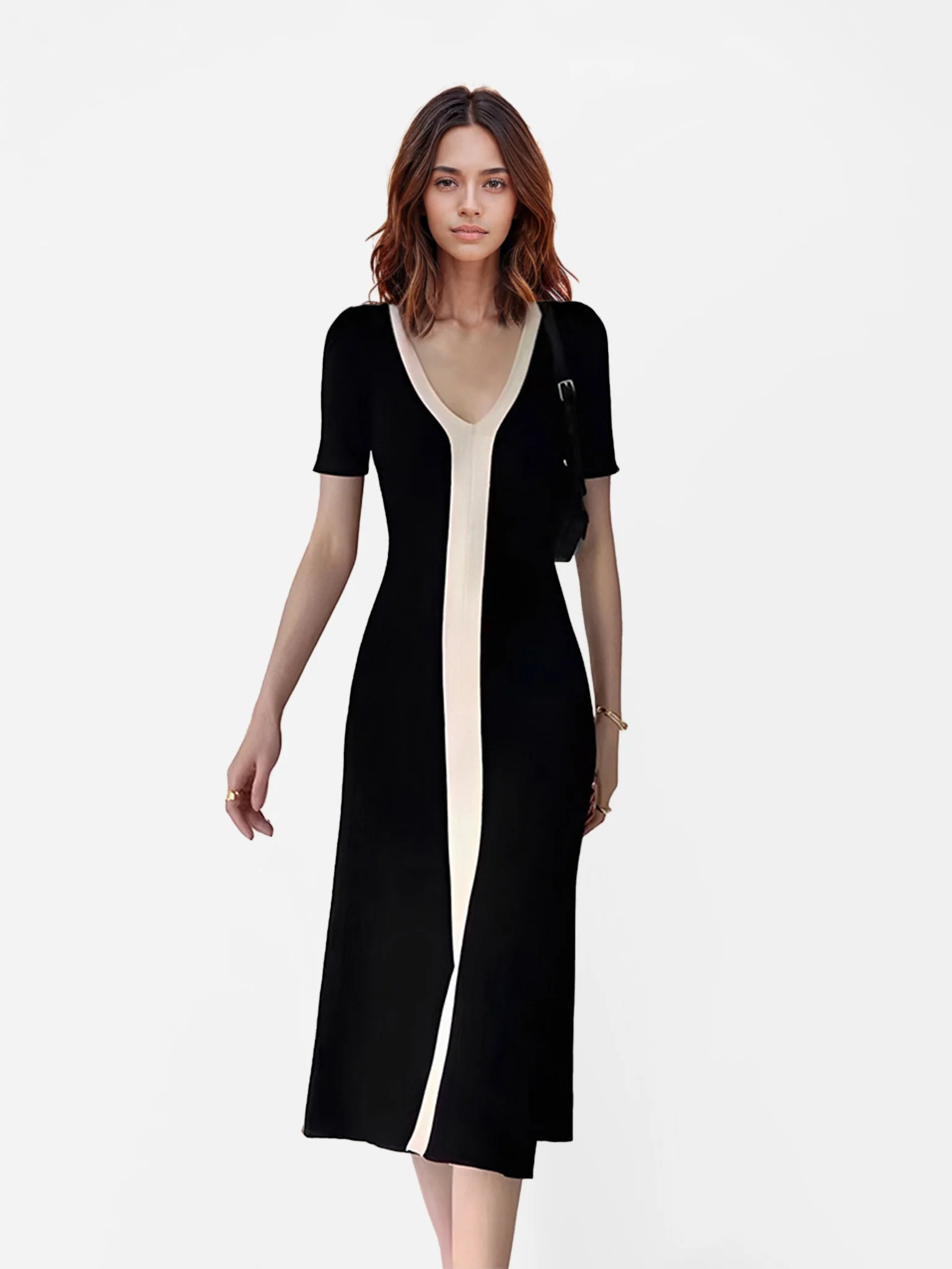 Color-Blocked Midi Dress - XPRESSC