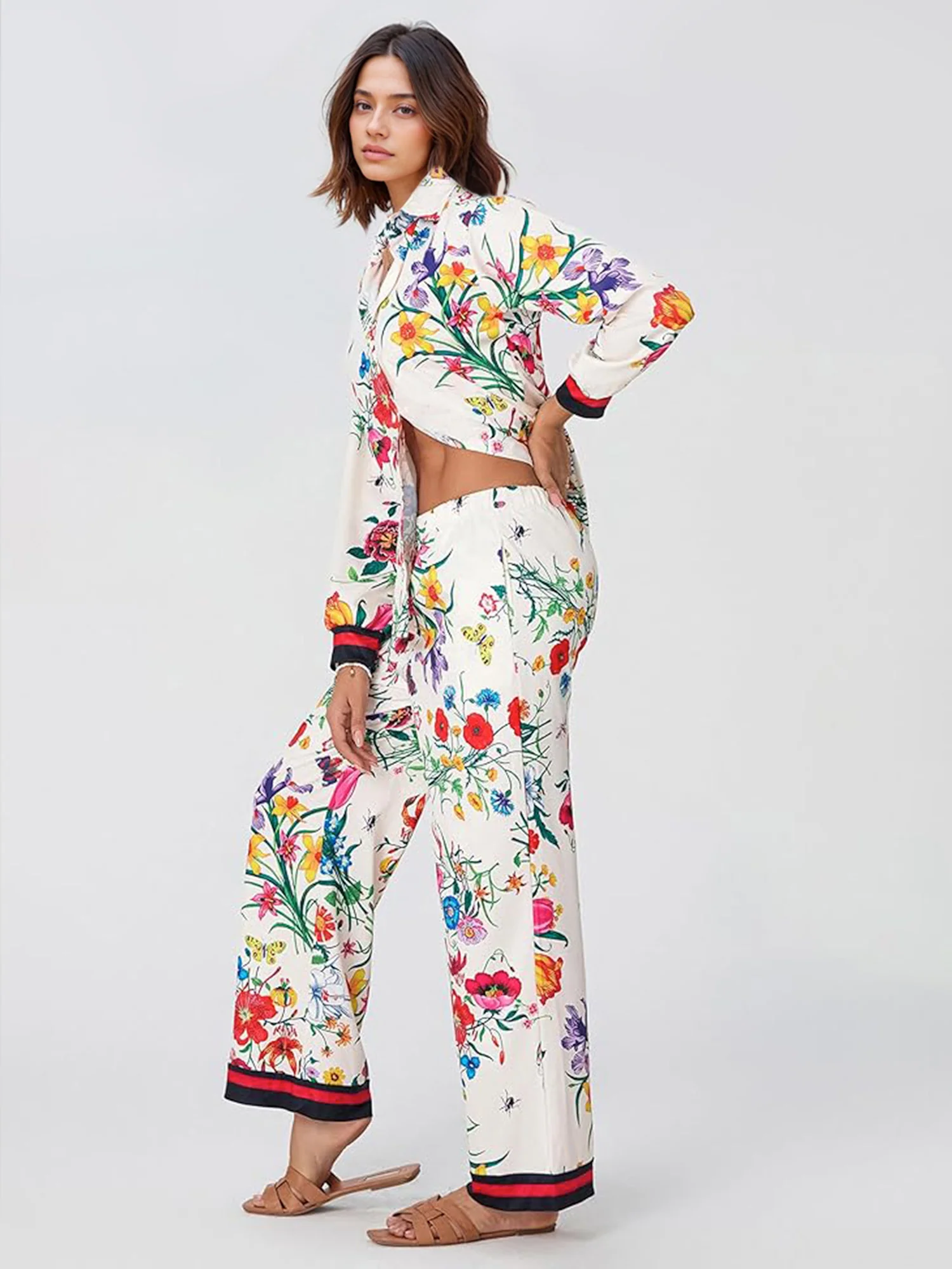 Botanical Bliss Wide-Leg Pants - XPRESSC