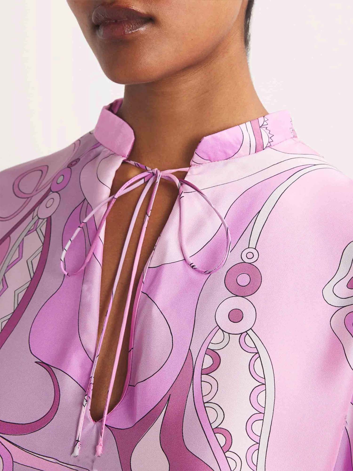 Pink Swirl Print Maxi Kaftan Dress - XPRESSC