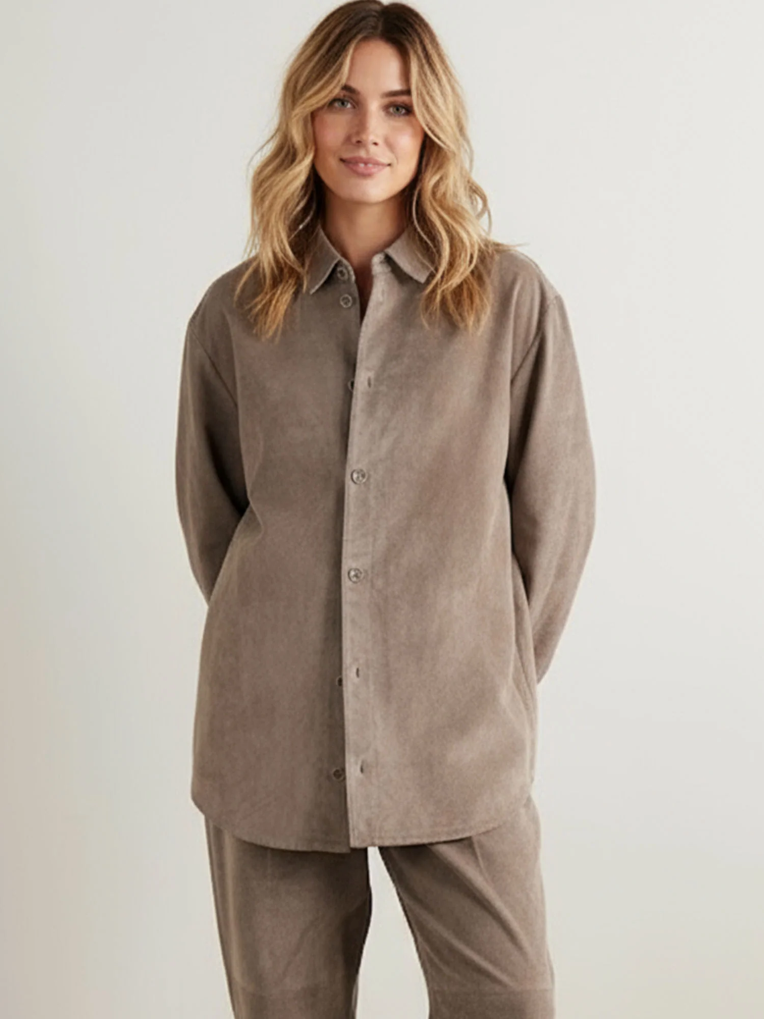 Loose Collar Shirt Retro Khaki Vibes - XPRESSC