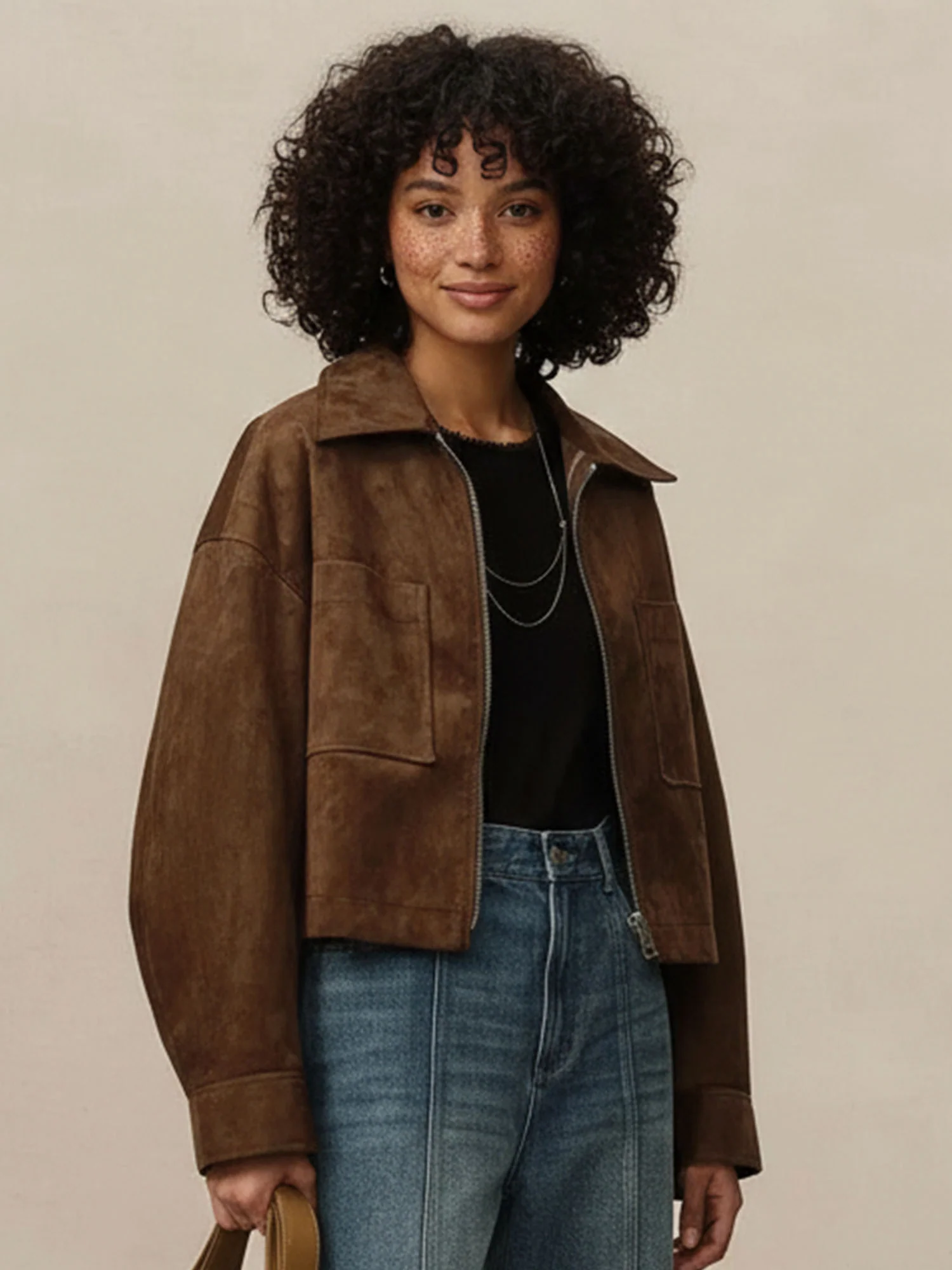 Zipper Blazer Jacket Tailored Edge - XPRESSC