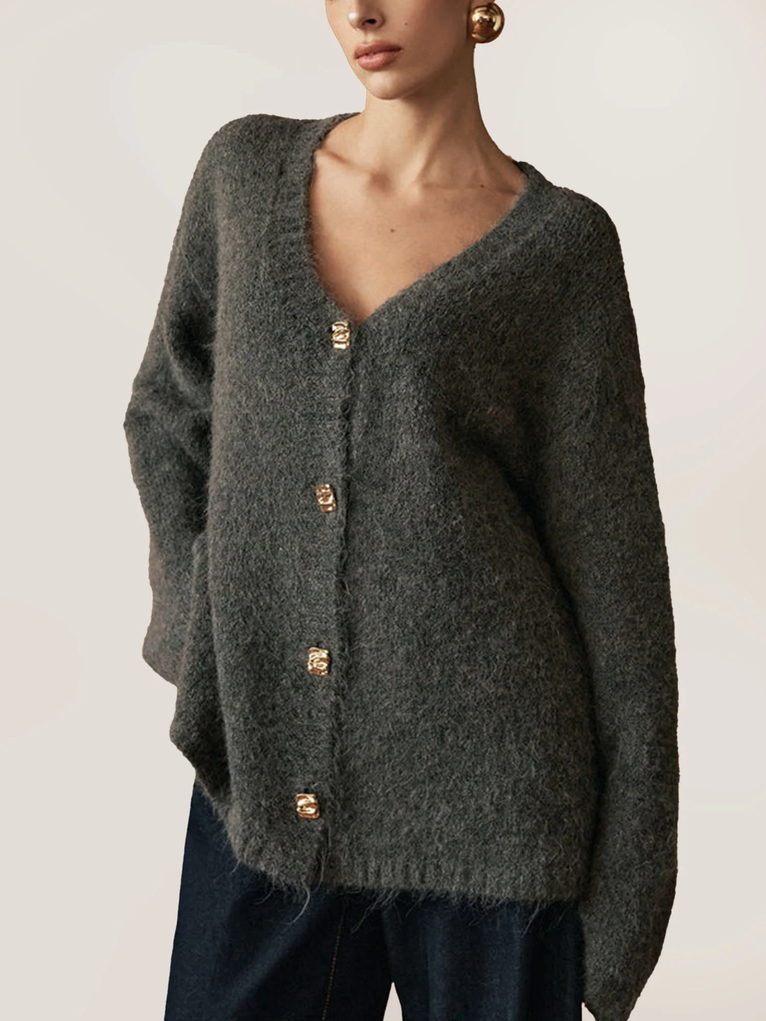 Button-Down Knit Cardigan - XPRESSC