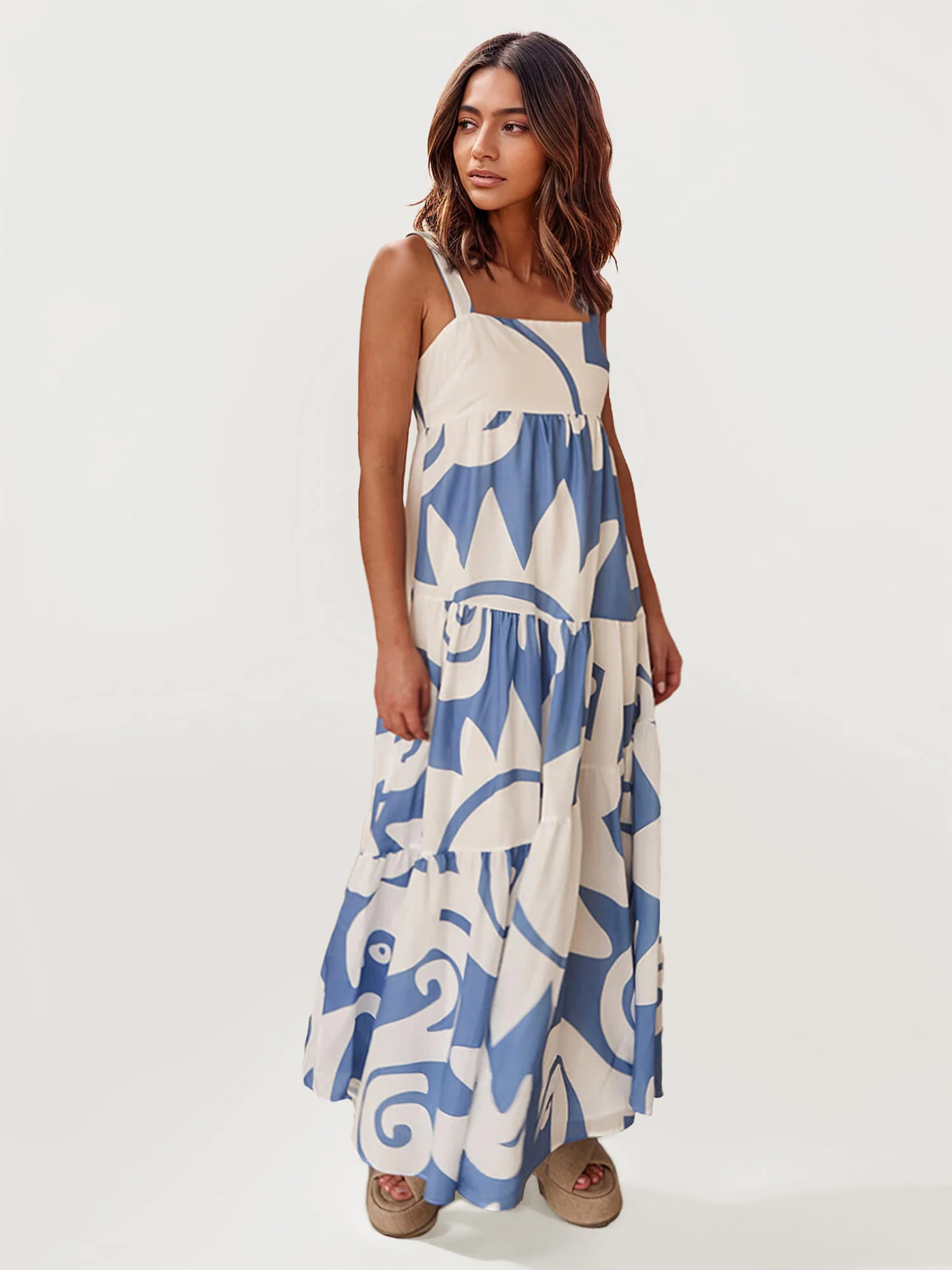 Bohemian Floral Tie-Dye Maxi Dress - XPRESSC