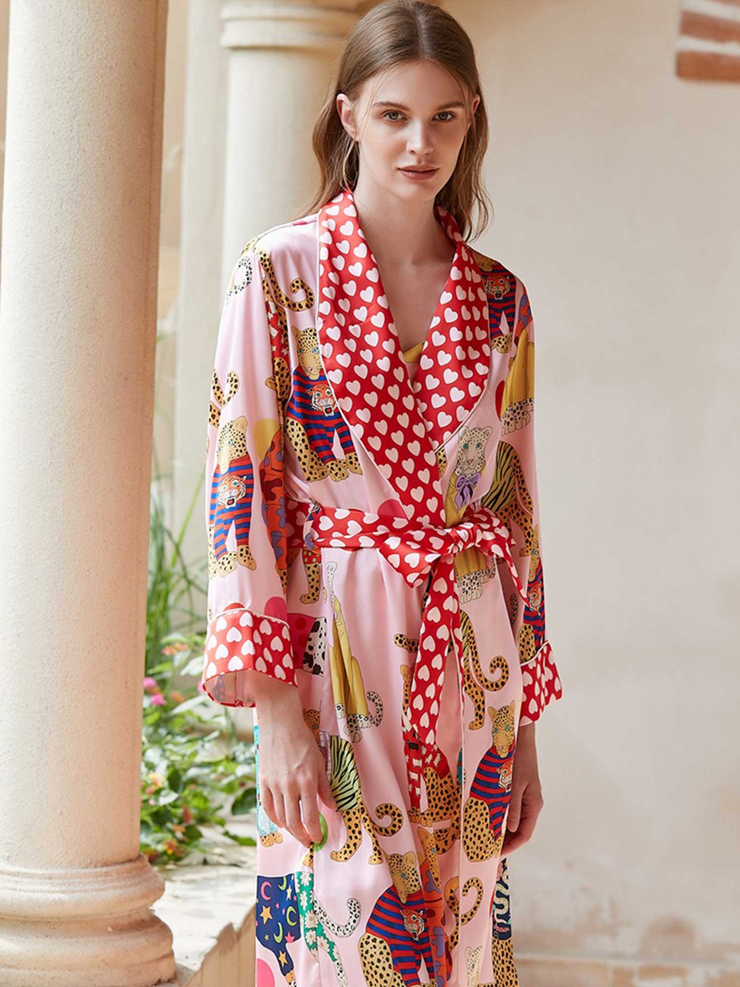 Cartoon Leopard Print Robe - XPRESSC