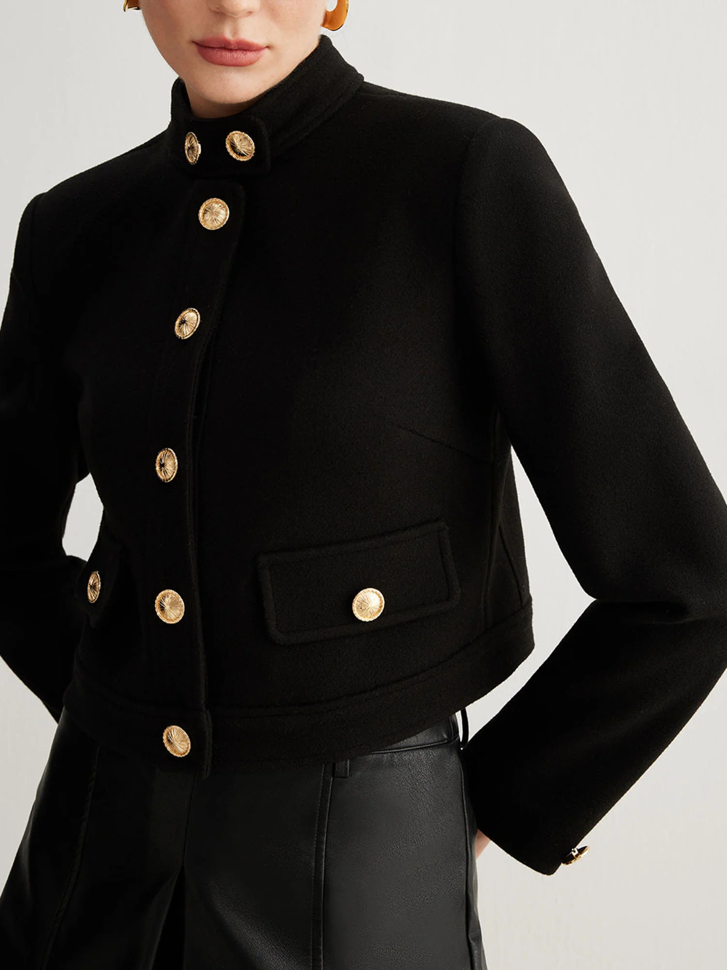 Cropped Military-Inspired Jacket - XPRESSC