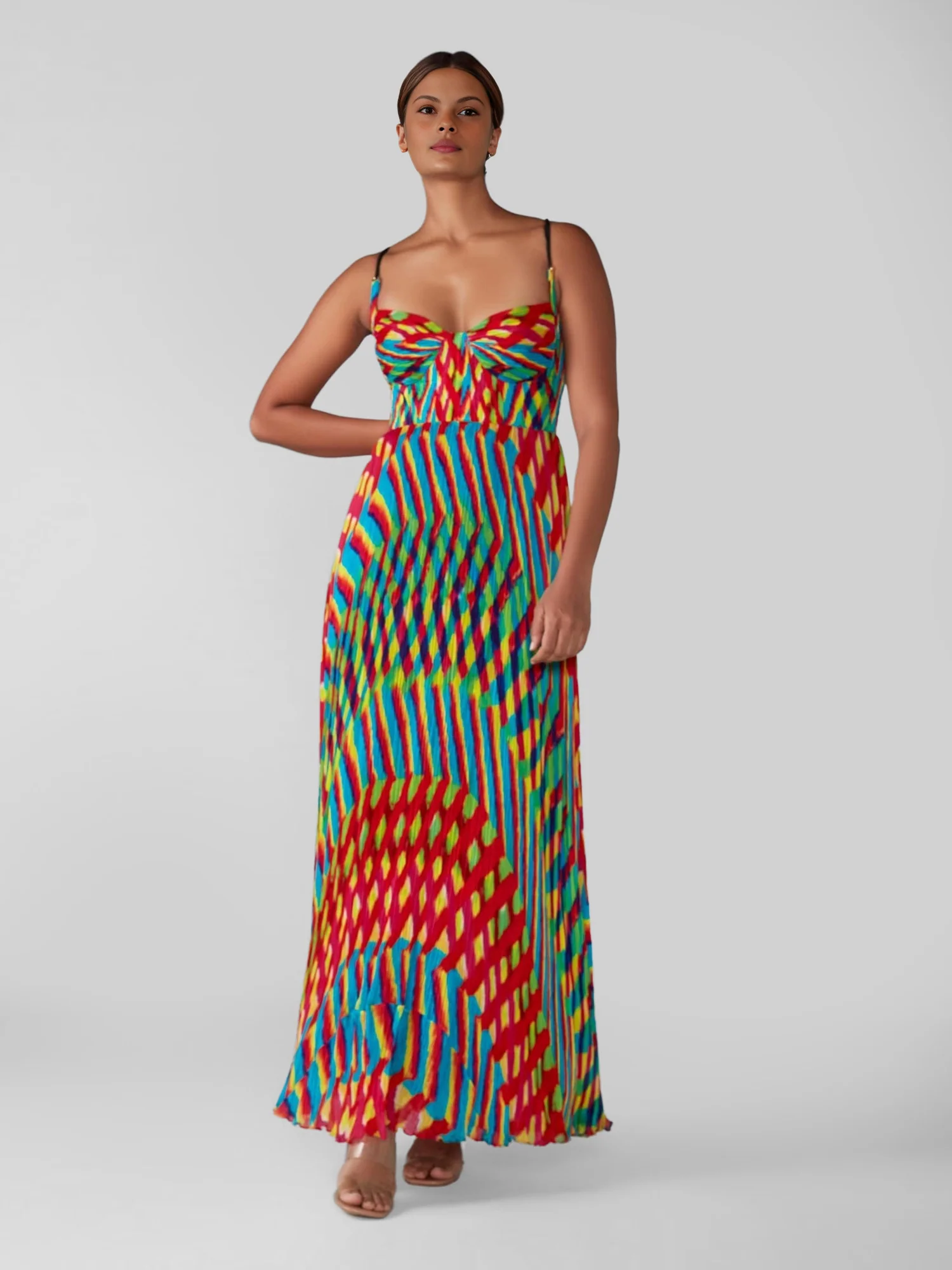Boho Vibrant Striped Maxi Dress - XPRESSC