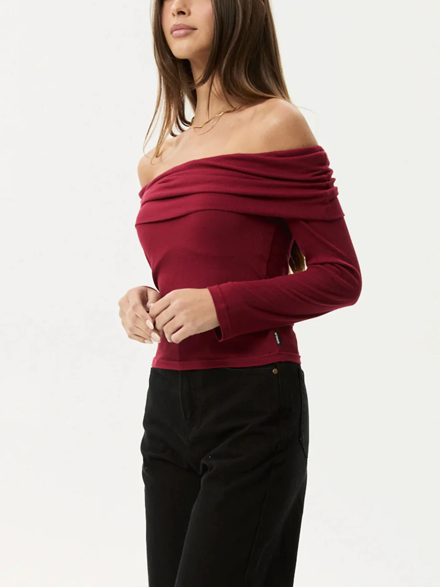 One Shoulder Knit Sweater Long Sleeve Layer - XPRESSC
