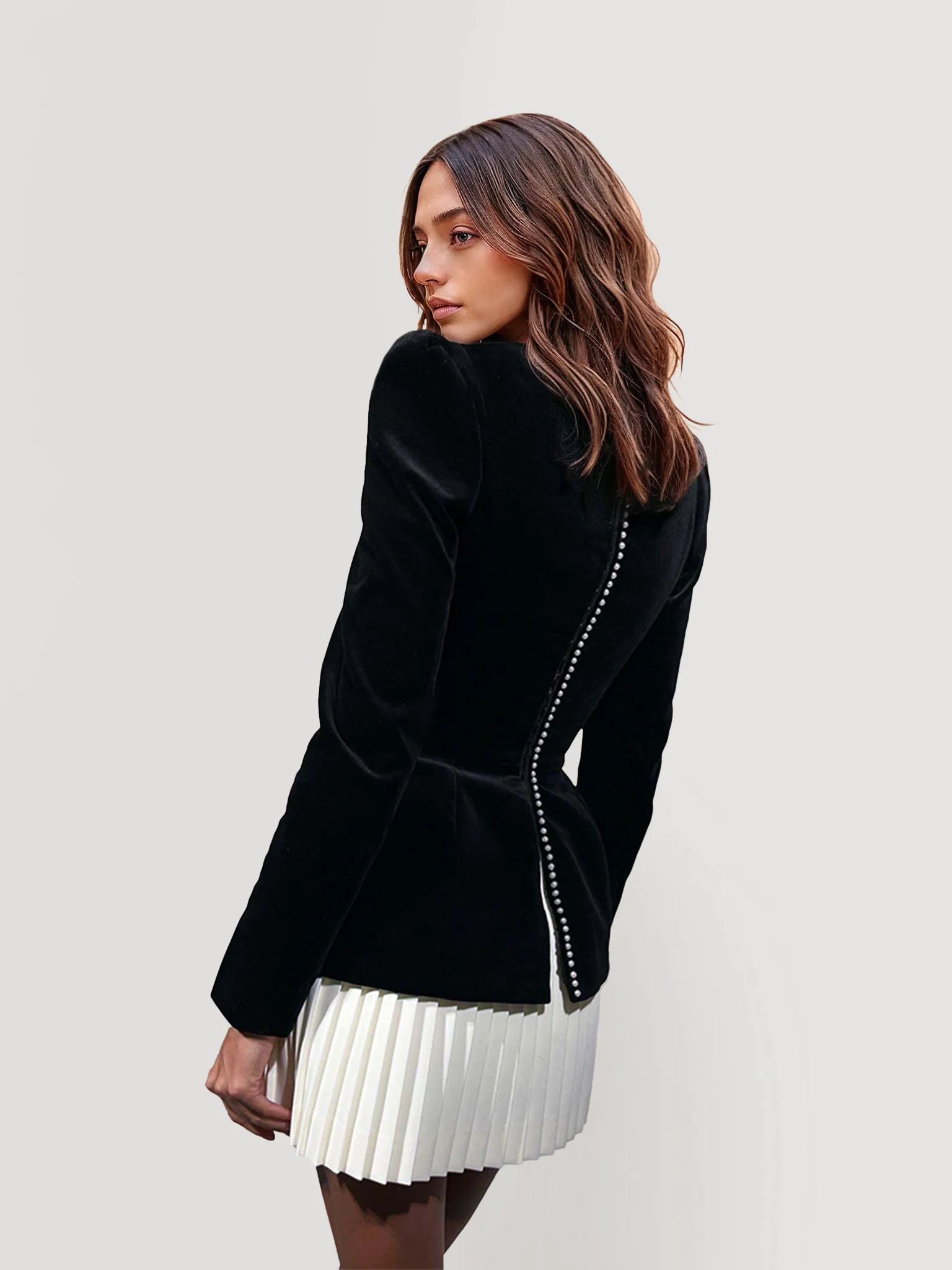 Pleated Velvet Mini Dress - XPRESSC