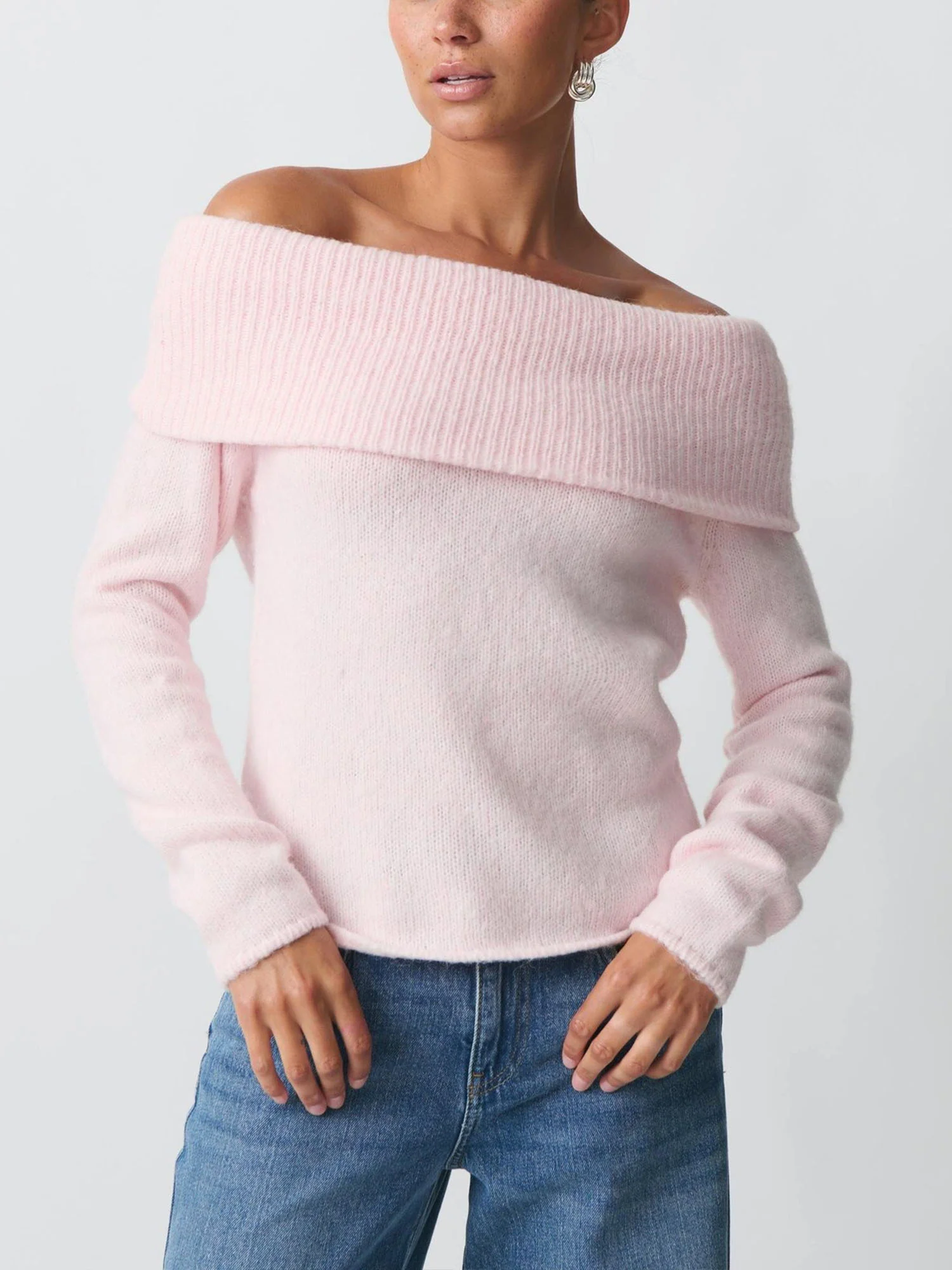 Off Shoulder Collar Top Sweet Versatile Fit - XPRESSC