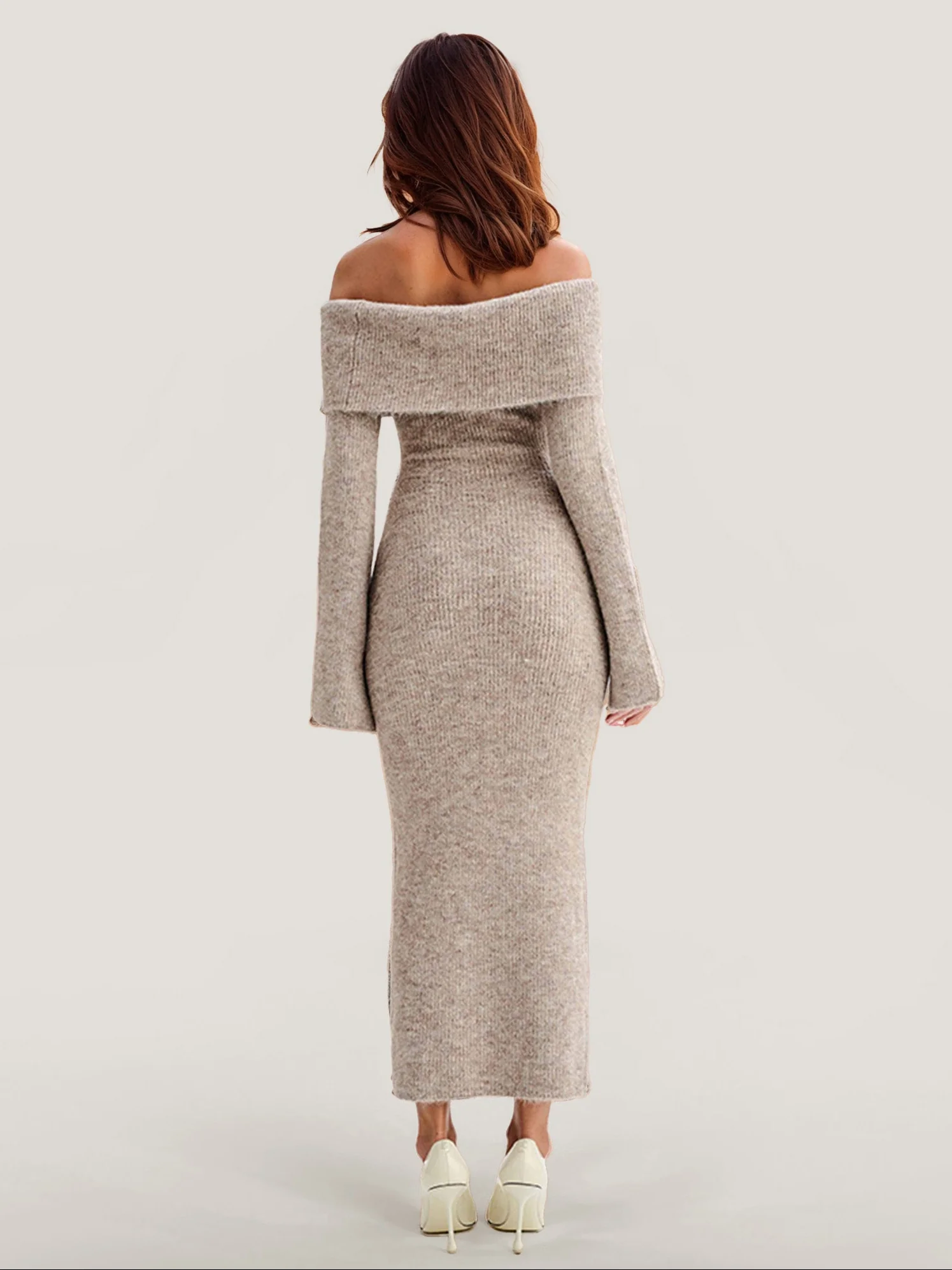 Chic Off-Shoulder Knit Midi Dress - XPRESSC