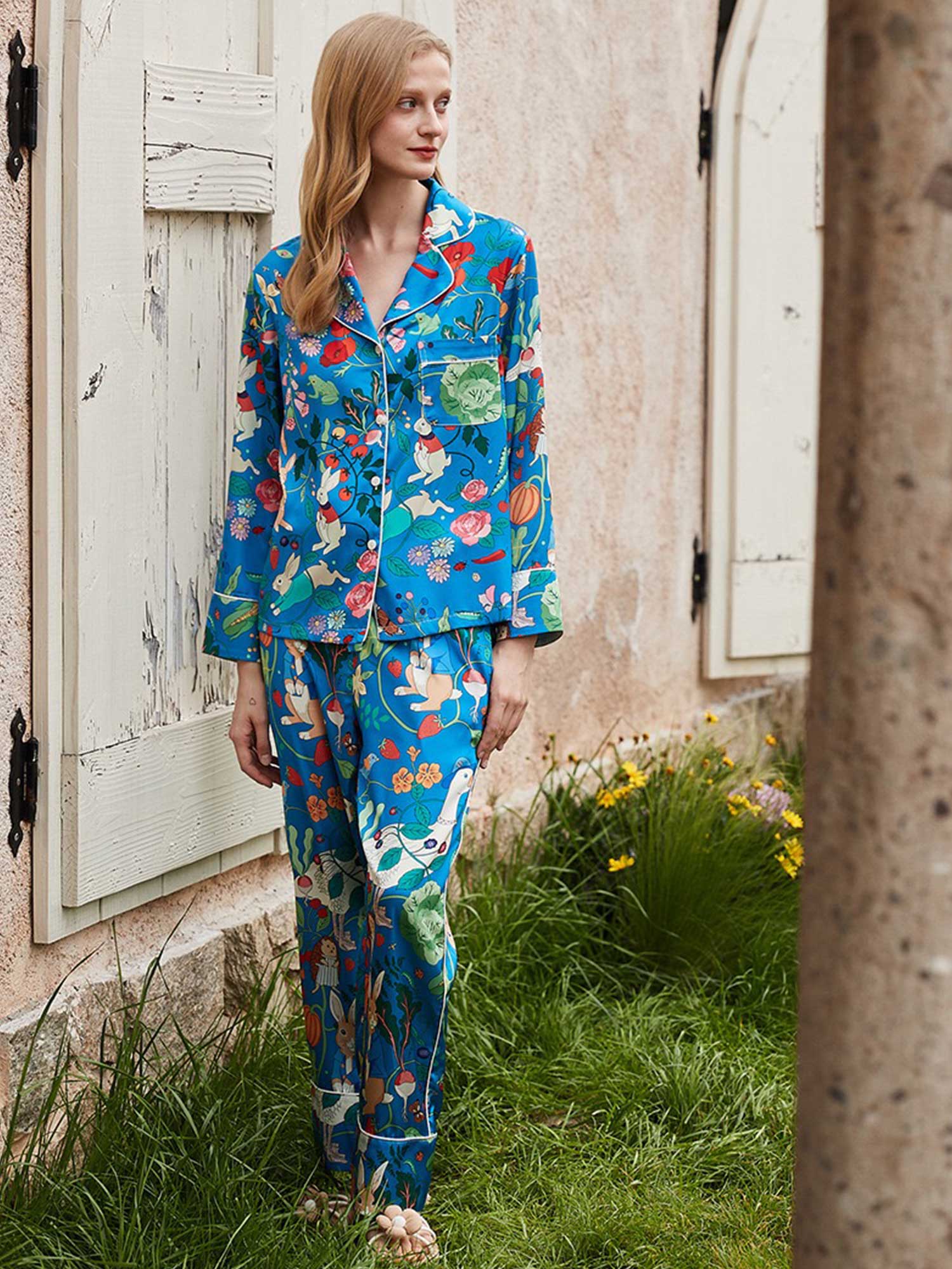 Bunny and Garden Floral Pajama Set - XPRESSC