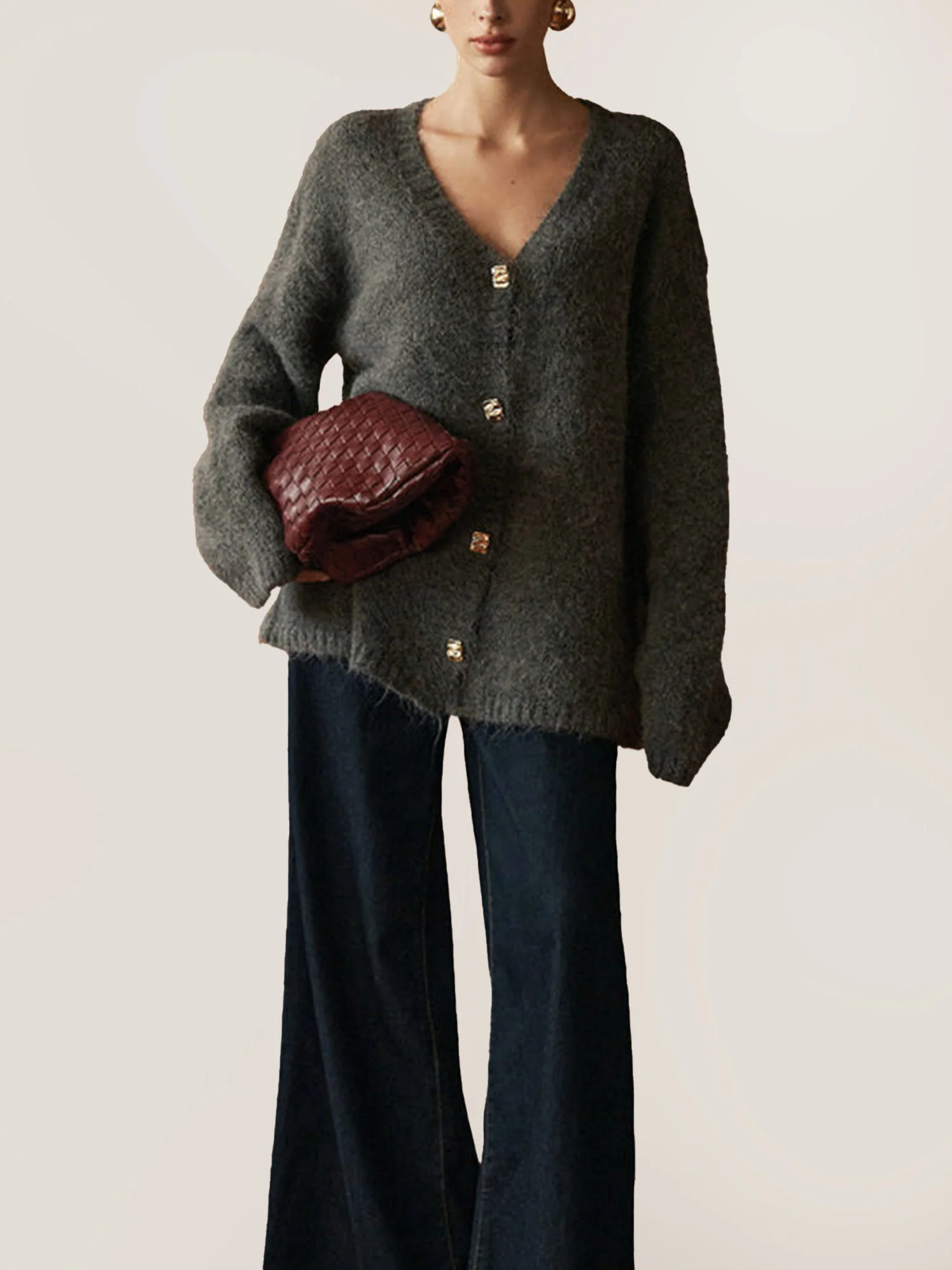 Button-Down Knit Cardigan - XPRESSC