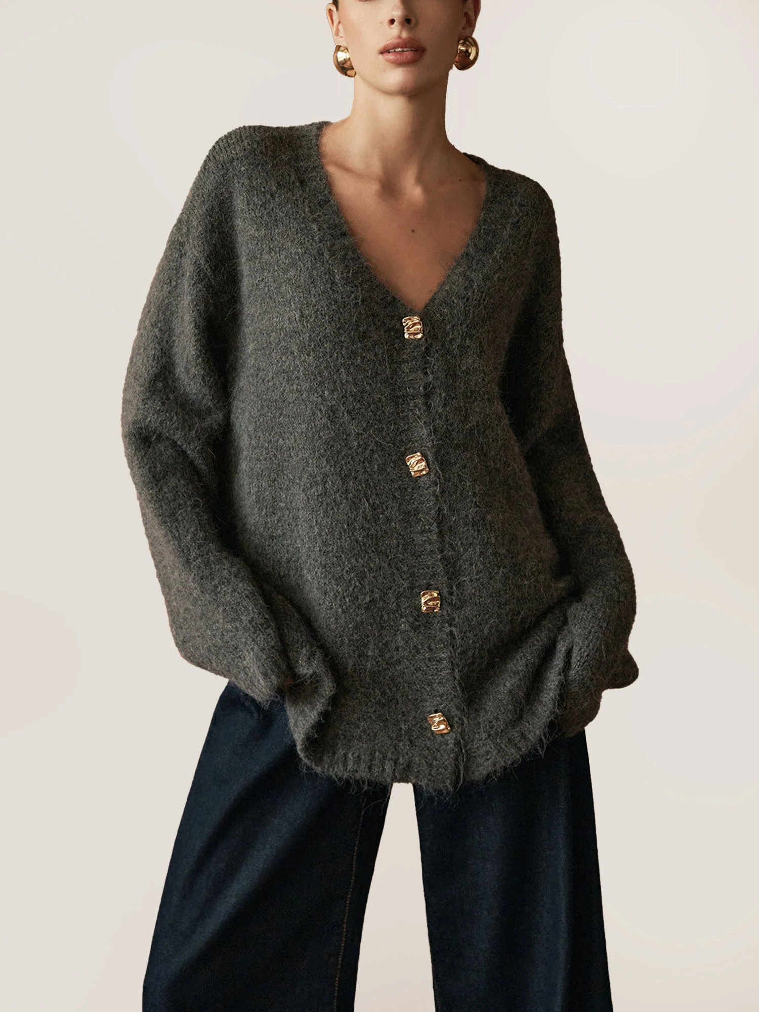 Button-Down Knit Cardigan - XPRESSC