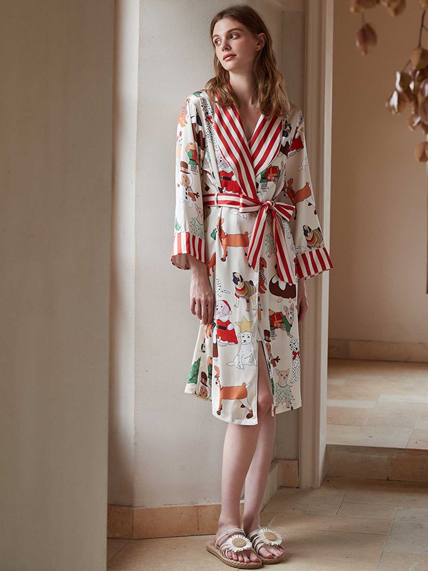 Cartoon Dog Print Robe - XPRESSC