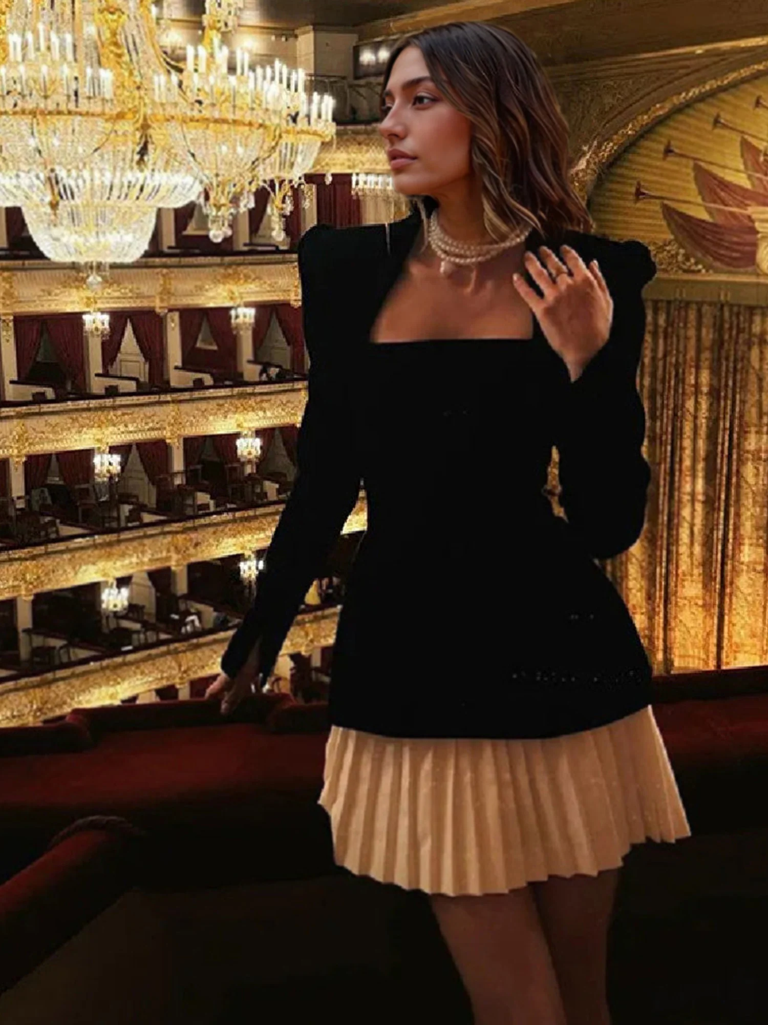 Pleated Velvet Mini Dress - XPRESSC