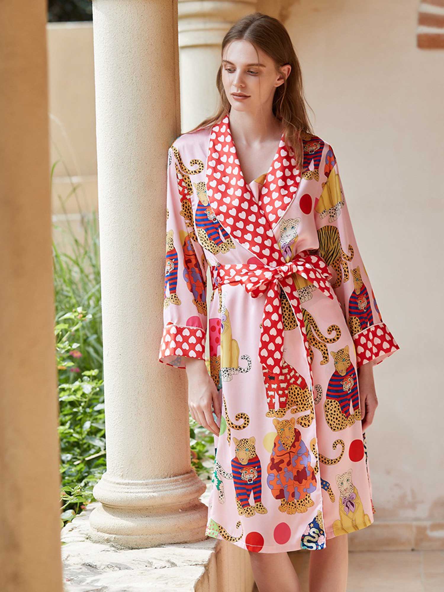 Cartoon Leopard Print Robe - XPRESSC