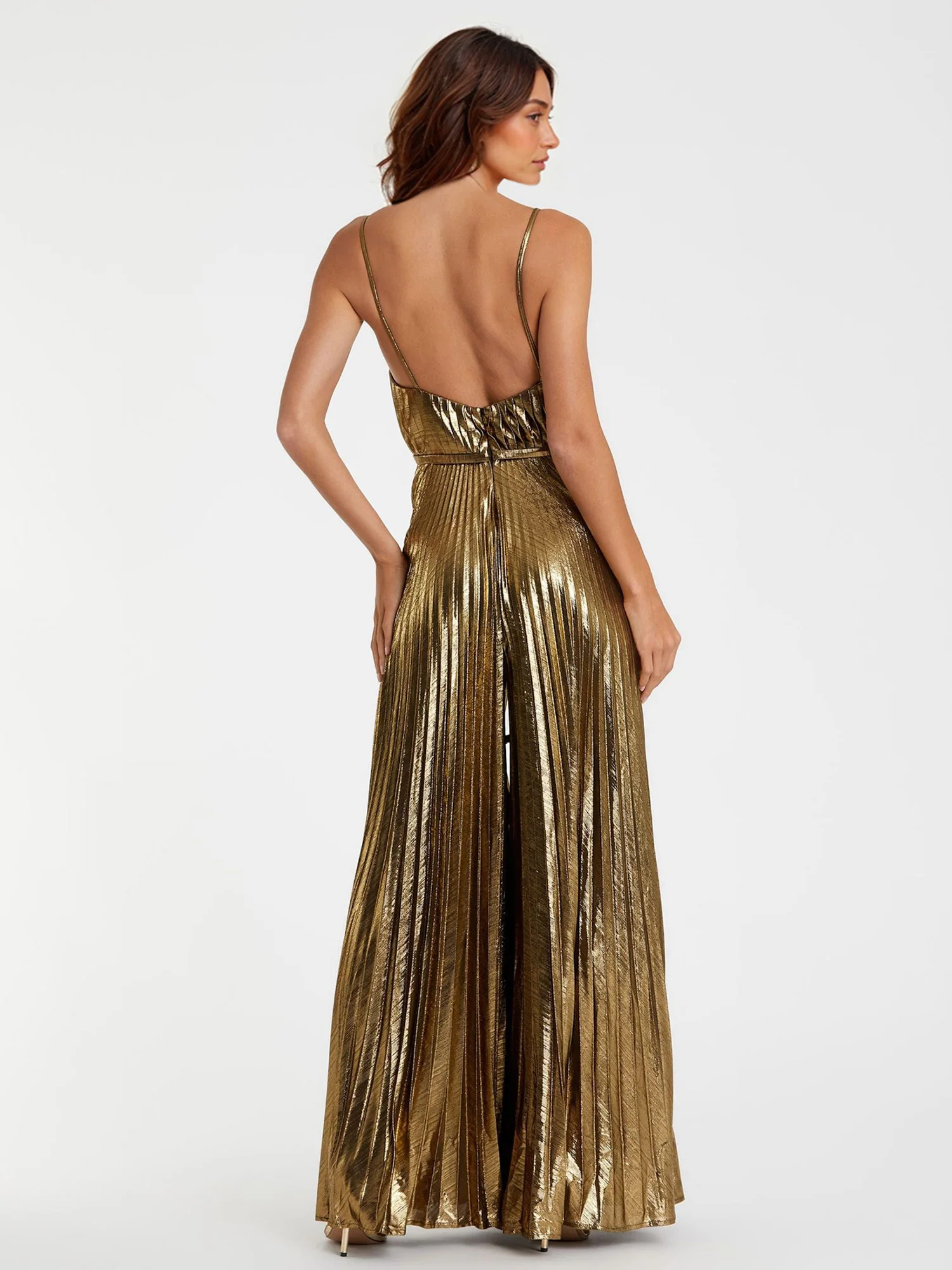 V-Neck Slip Party Wide Leg Jumpsuit - XPRESSC
