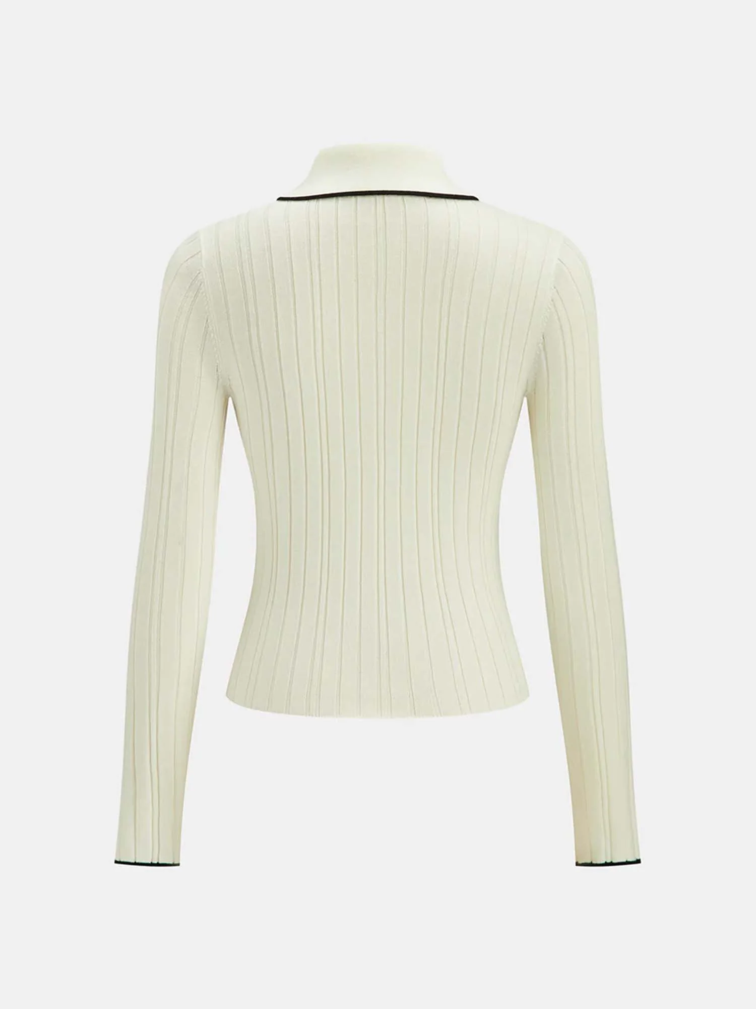 Fitted Rib Polo Knit French Base Layer - XPRESSC