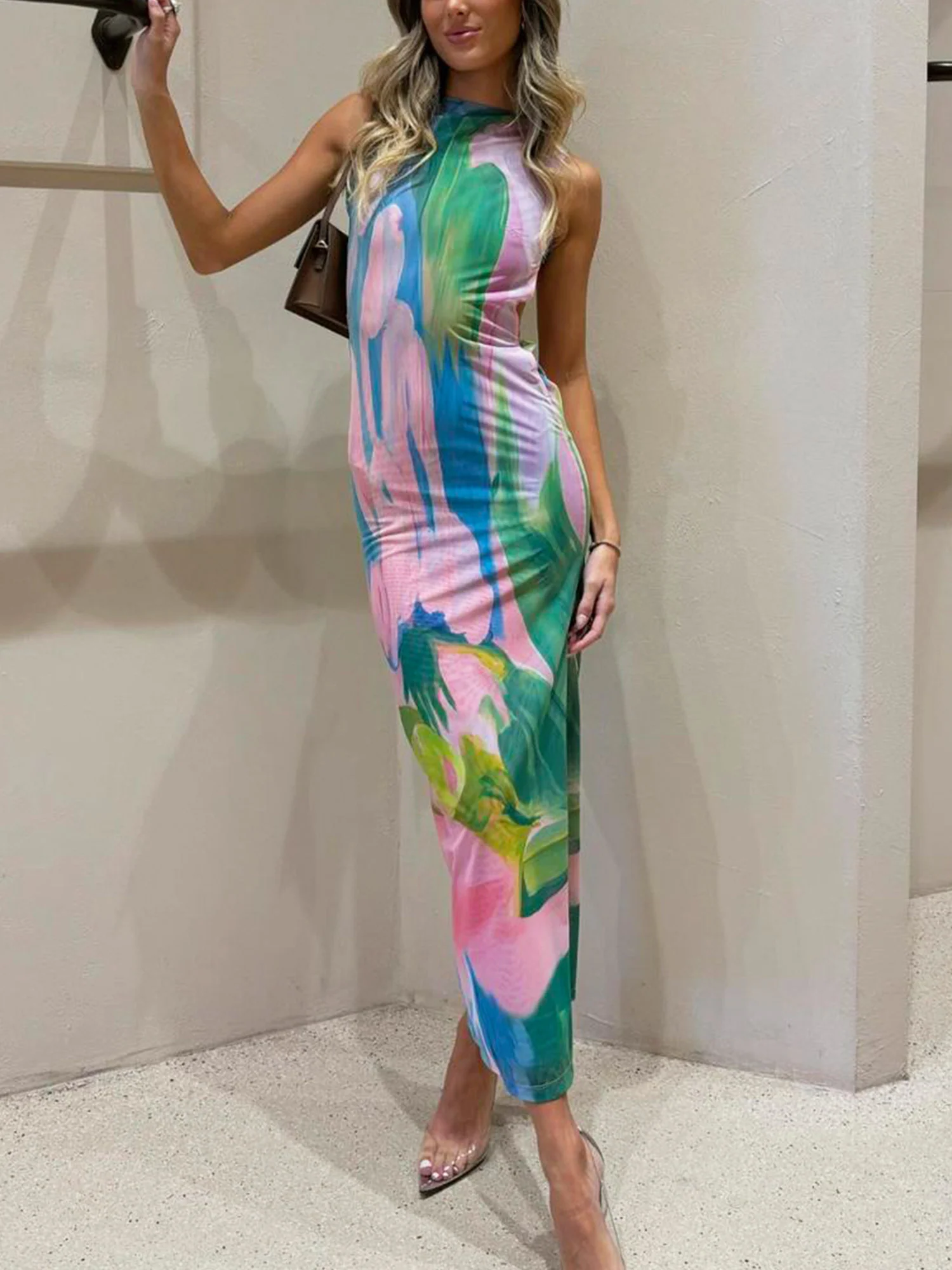 Abstract Floral Maxi Dress - XPRESSC