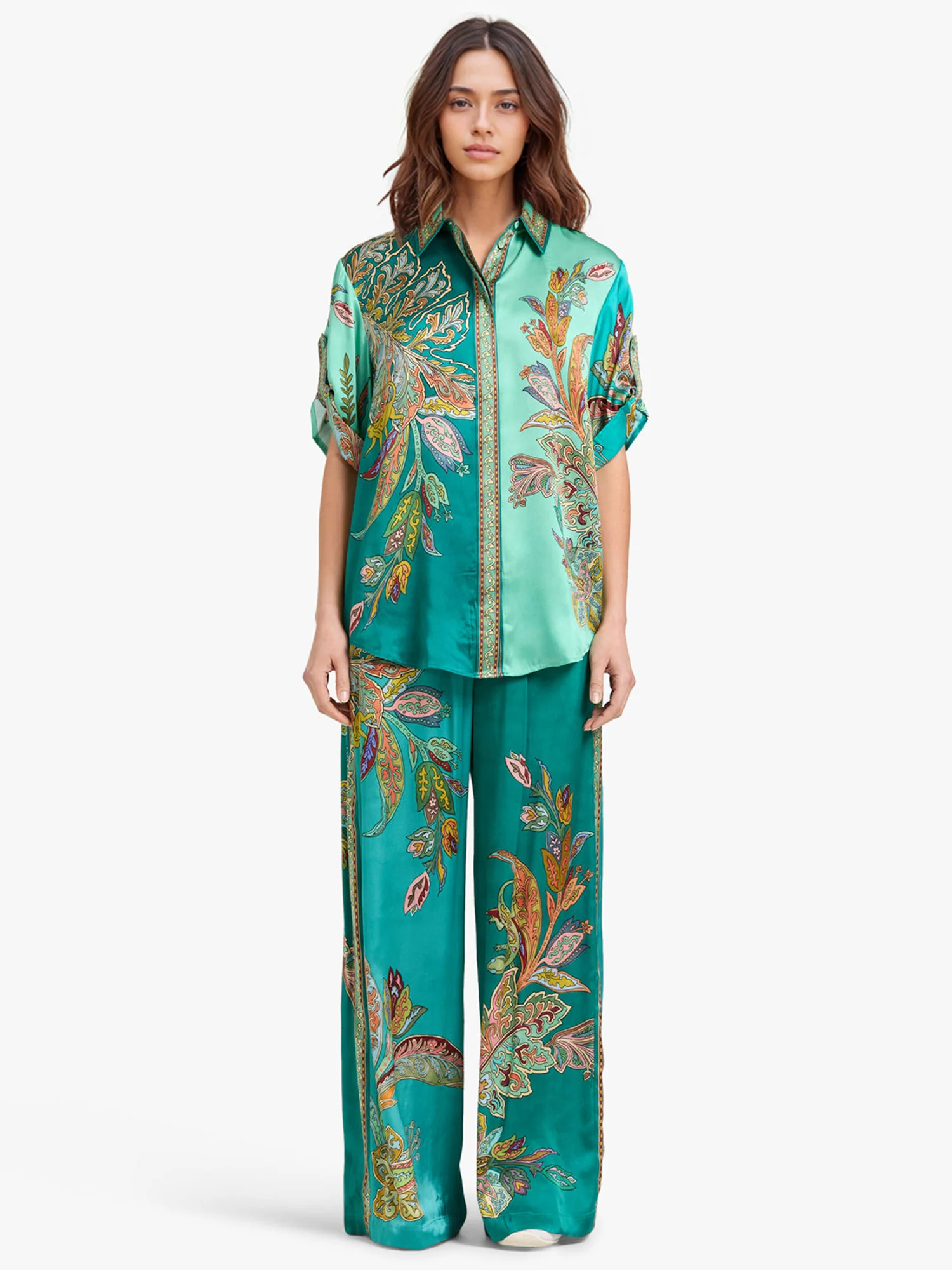 Emerald Luxe Oversized  Shirt - XPRESSC