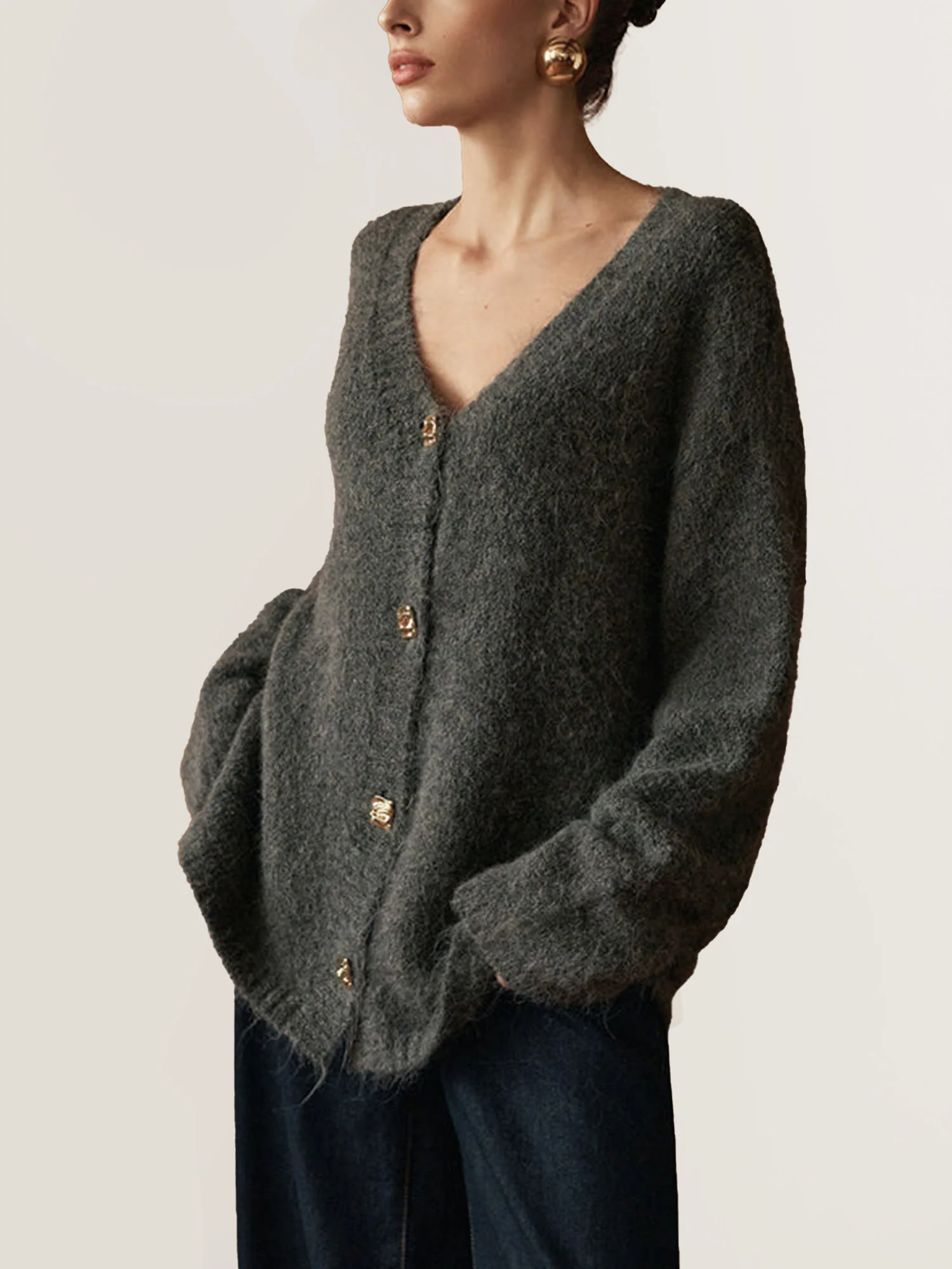 Button-Down Knit Cardigan - XPRESSC