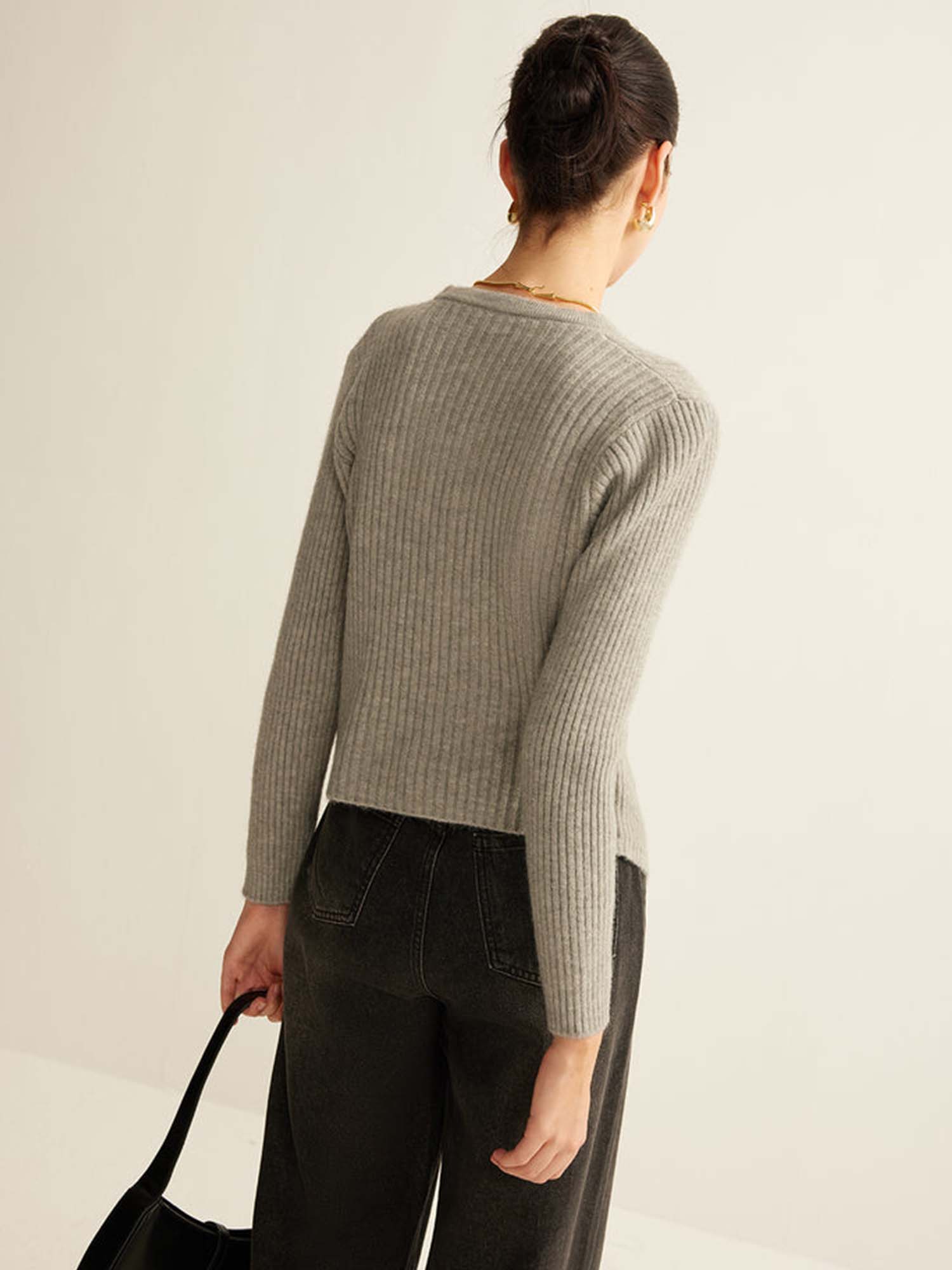 Ribbed Button Cardigan - XPRESSC