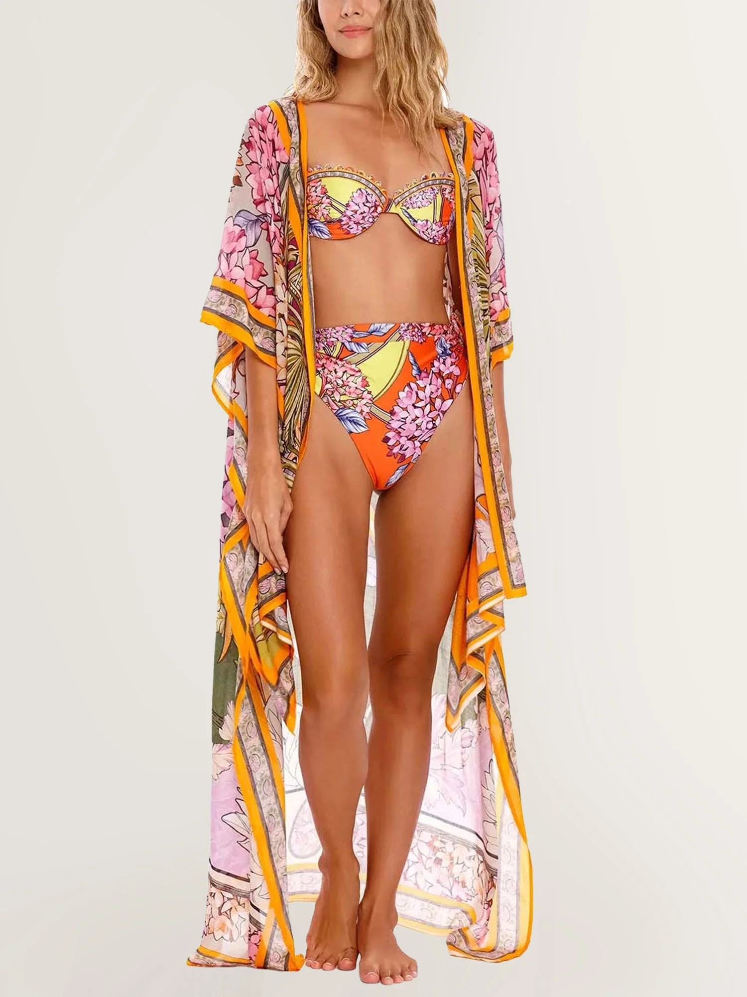 Floral Print Triangle Bikini - XPRESSC