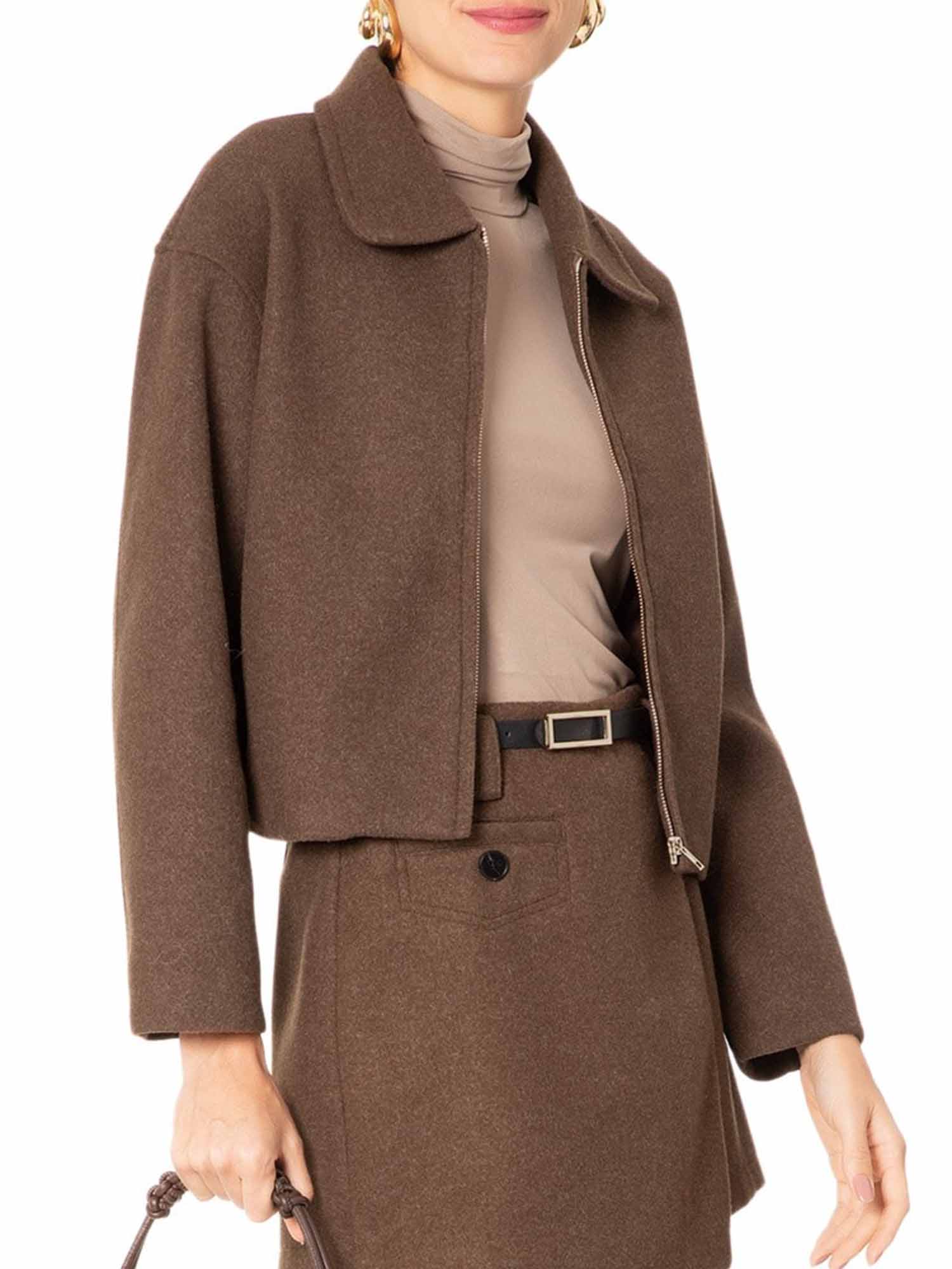 Cropped Wool-Blend Jacket - XPRESSC