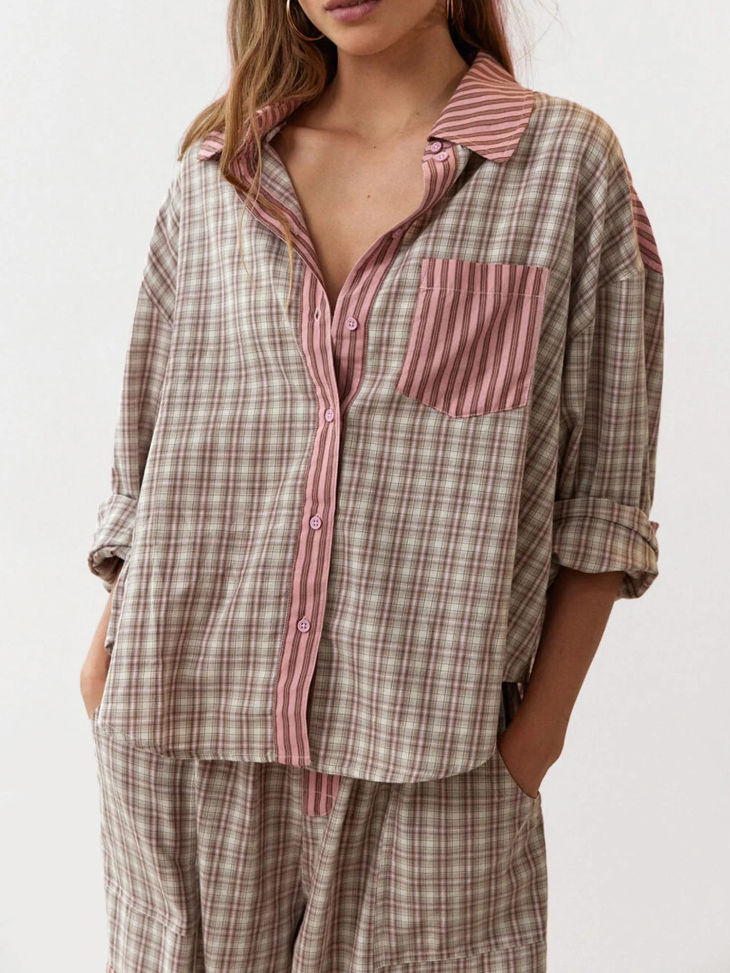 Plaid Pajama Set with Cozy Fit - XPRESSC