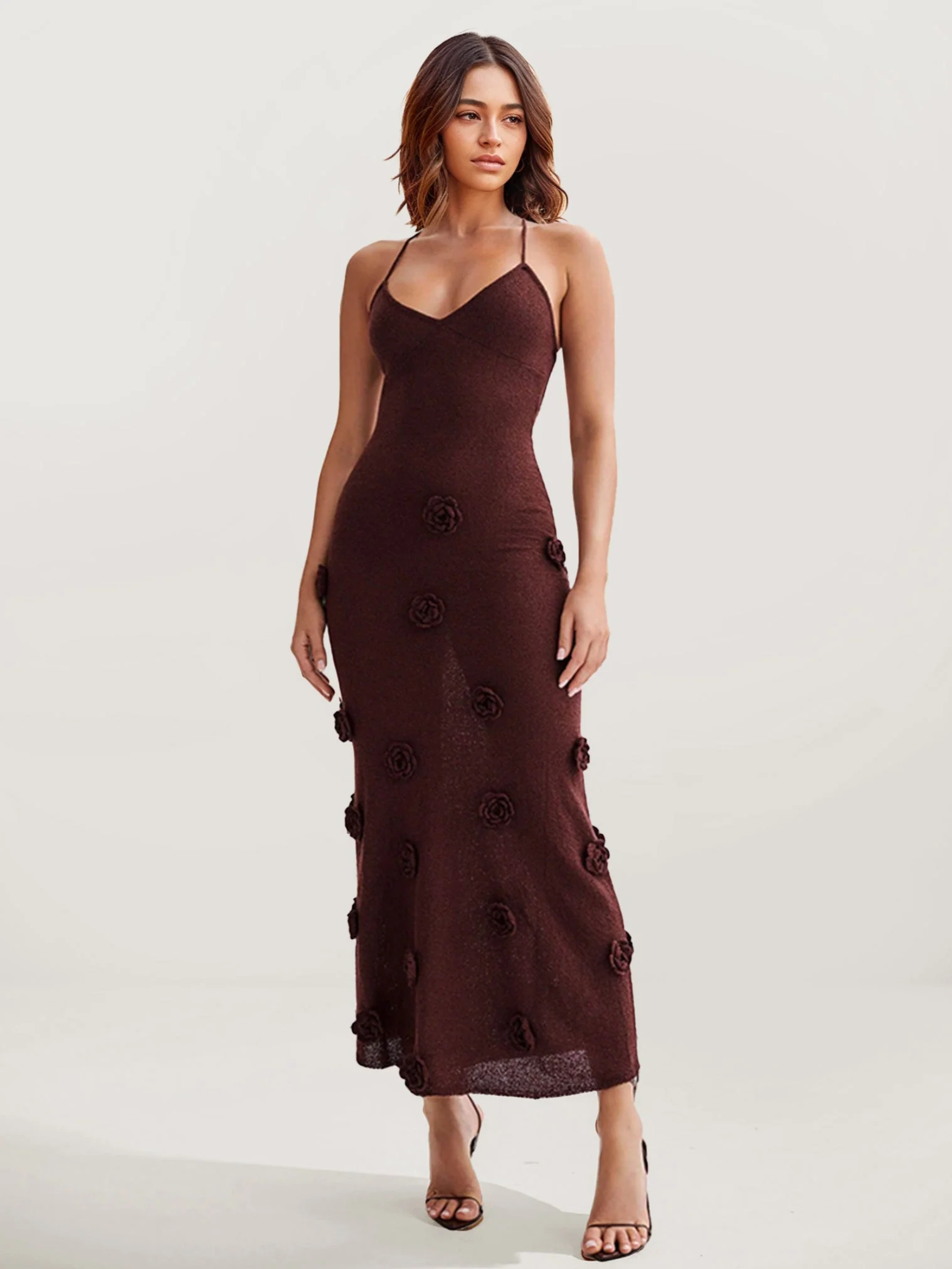 Floral Appliqué Maxi Dress - XPRESSC