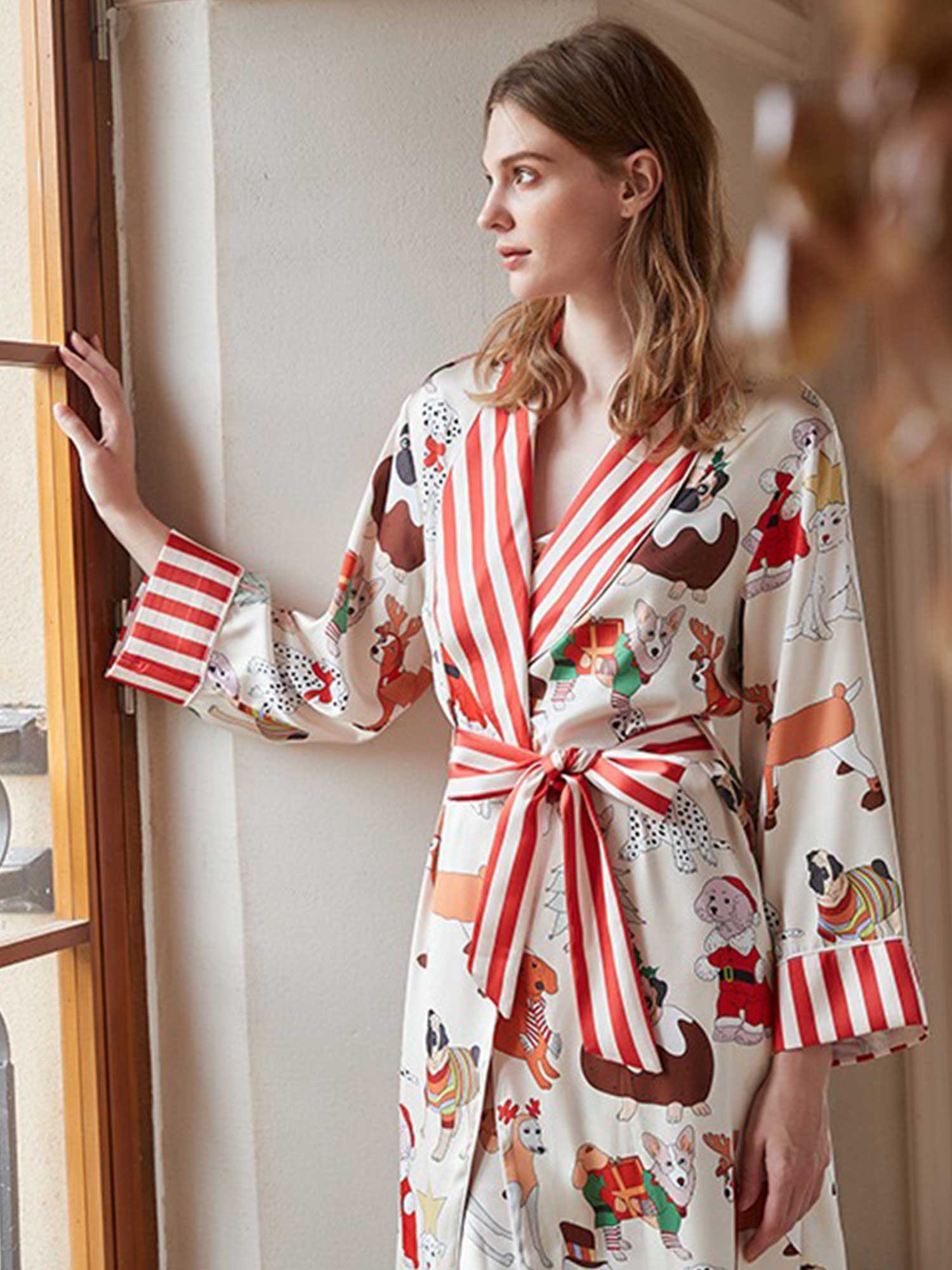 Cartoon Dog Print Robe - XPRESSC