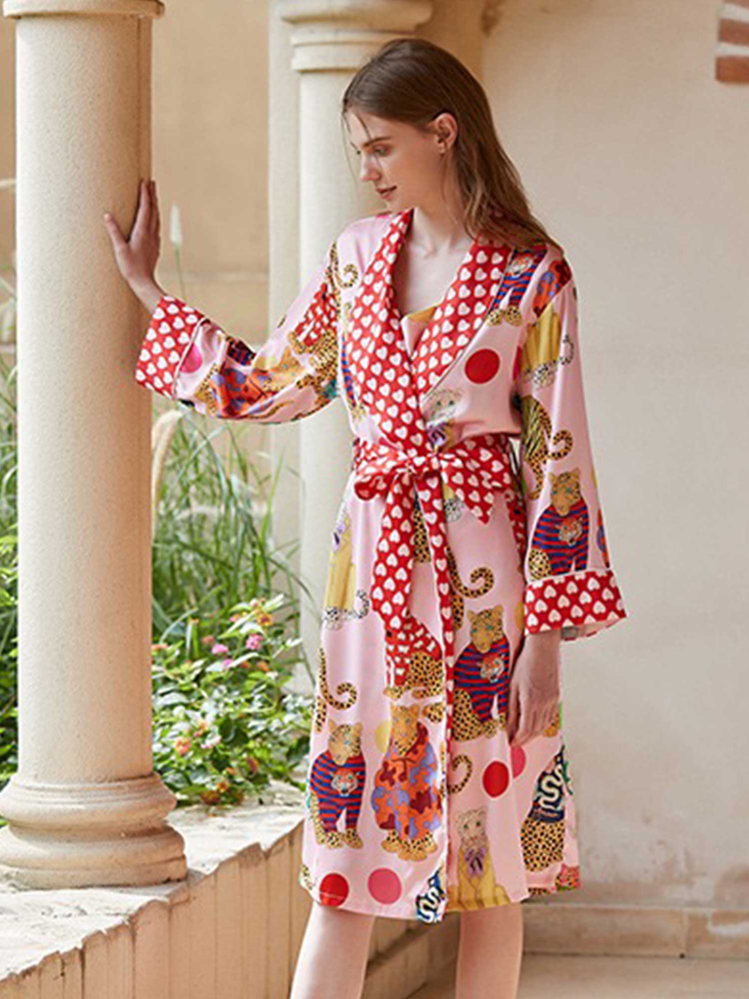 Cartoon Leopard Print Robe - XPRESSC