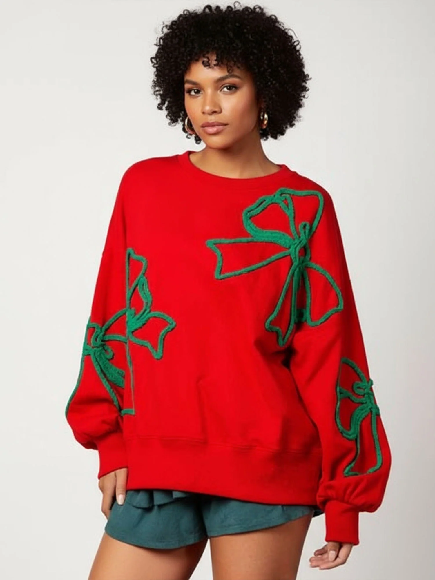 Red Bowed Ember Sweatshirt - XPRESSC
