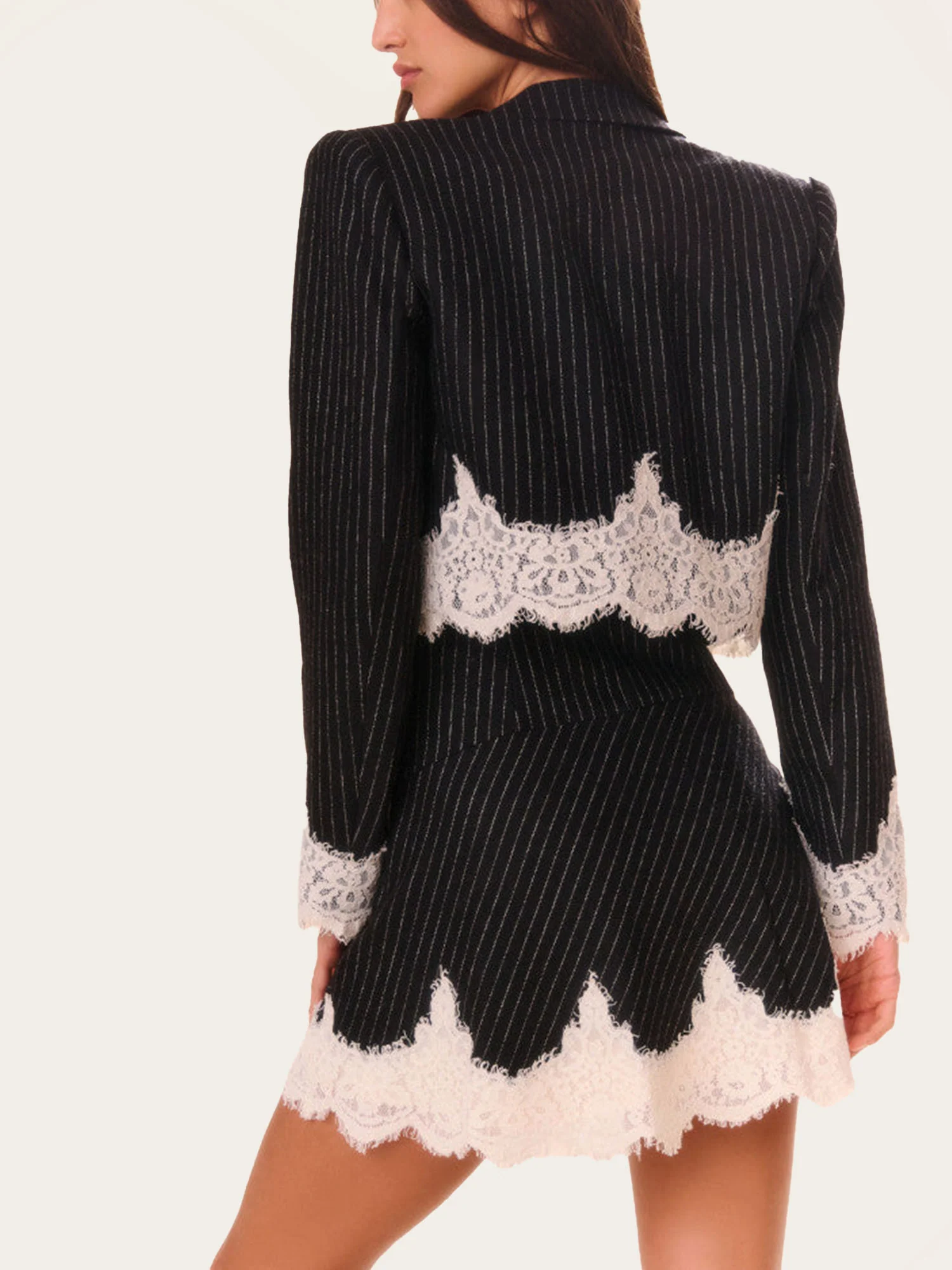 Pinstripe Lace Blazer - XPRESSC